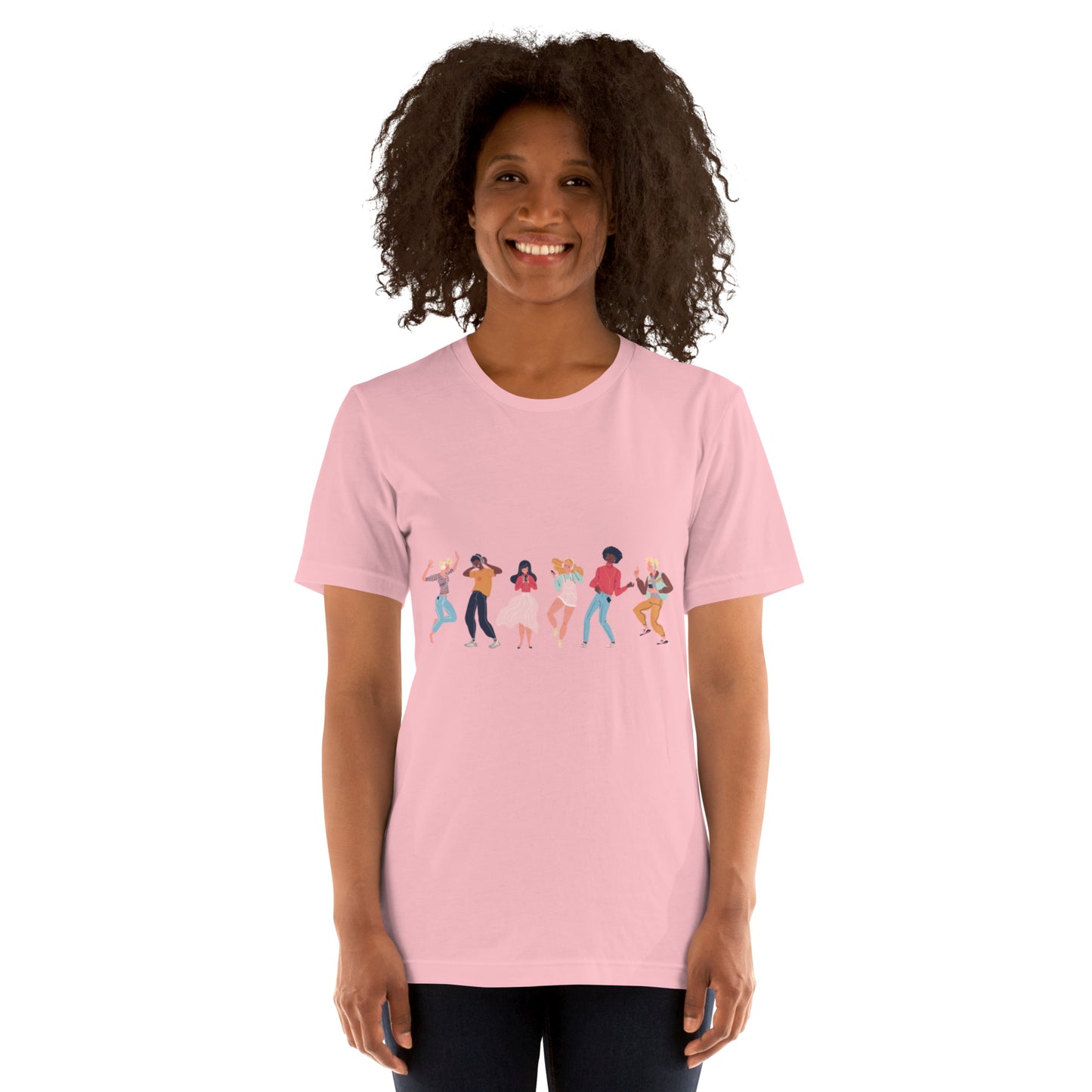 T-Shirts - Let The Music Play (Glamourange Ebony Staple T-Shirts - Front Print 0015 Model)