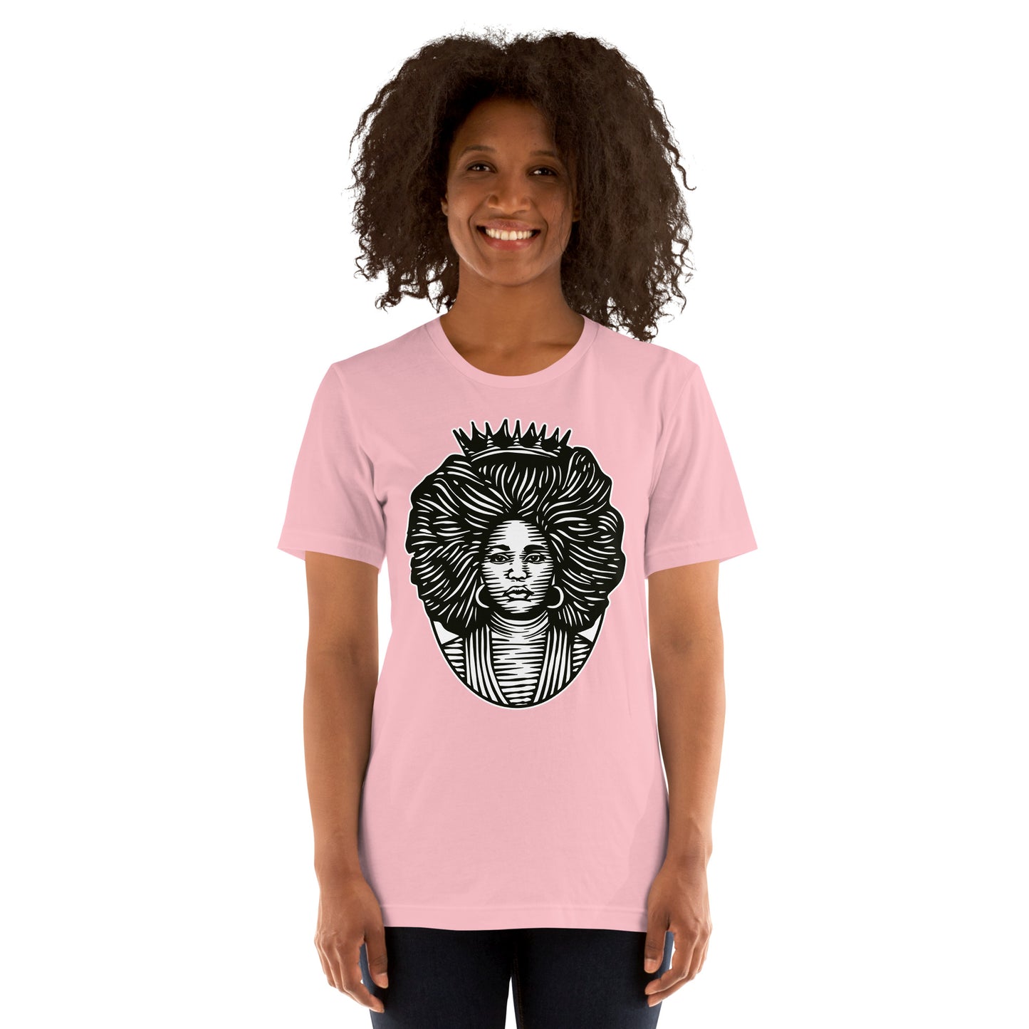 T-Shirts - The Beautiful Queen (Glamourange Ebony Staple T-Shirts - Front Print 0021 Model)