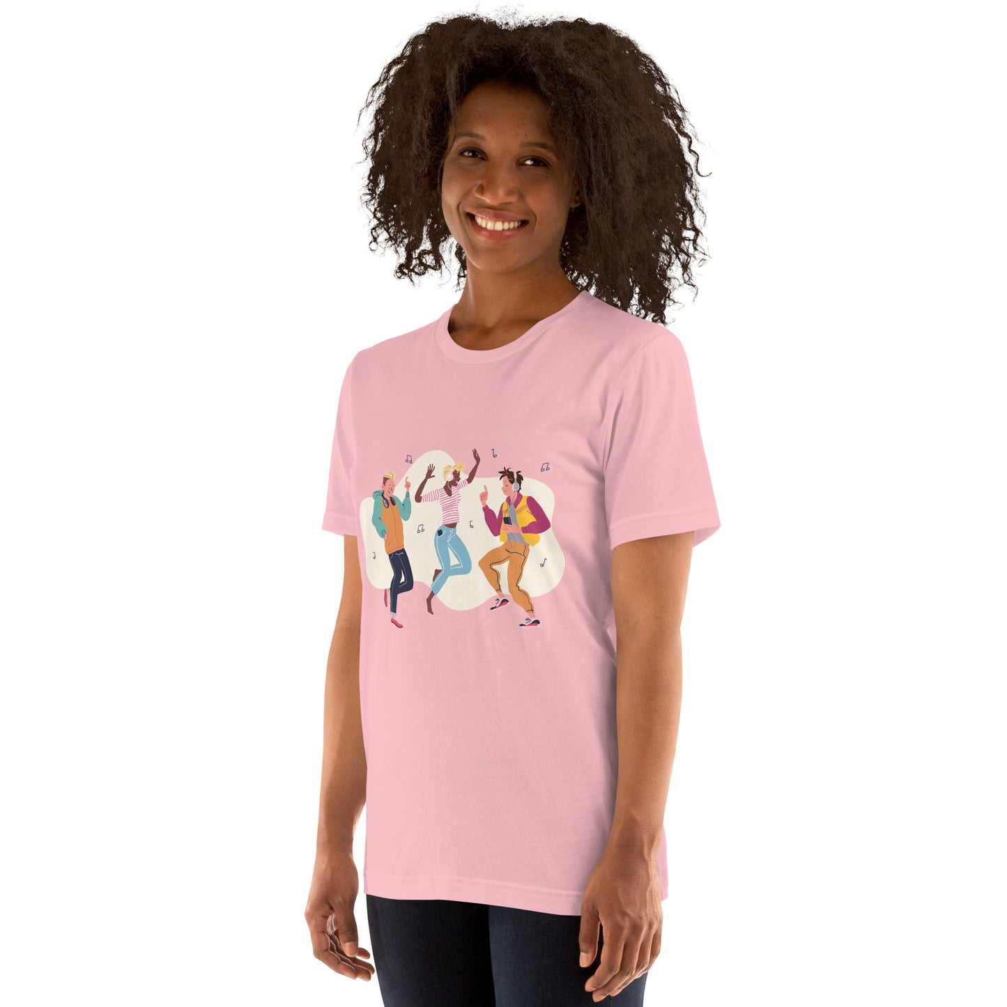 T-Shirts - Let The Music Play (Glamourange Ebony Staple T-Shirts - Front Print 0014 Model)