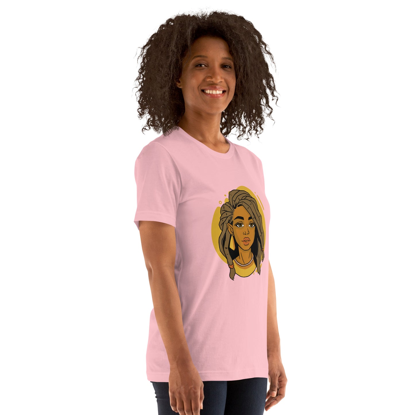 T-Shirts - Ebony Woman Dreadlocks (Glamourange Ebony Staple T-Shirts - Front Print 006 Model)