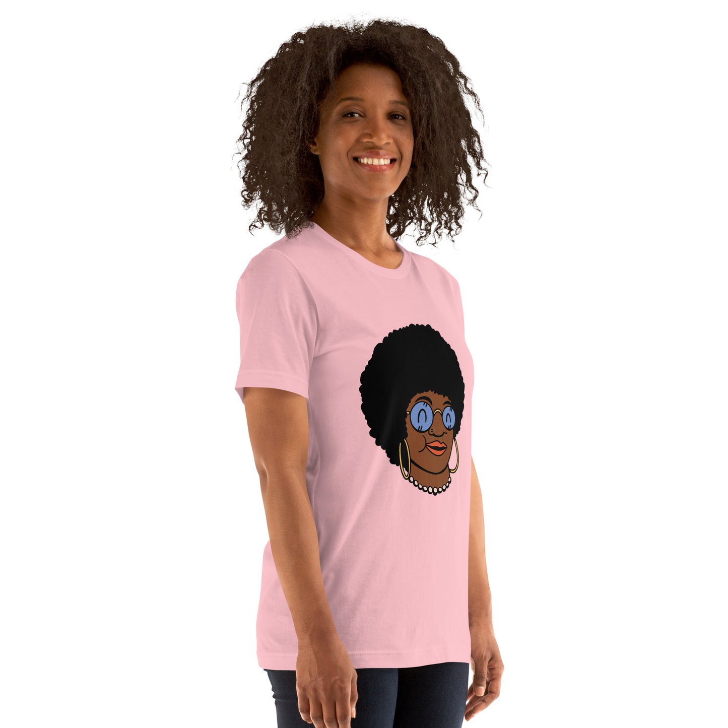 T-Shirts - Beautiful Afro (Glamourange Ebony Staple T-Shirts - Front Print 009 Model)