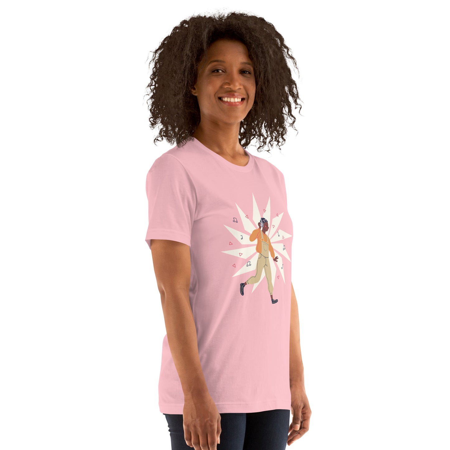 T-Shirts - Let The Music Play (Glamourange Ebony Staple T-Shirts - Front Print 0010 Model)