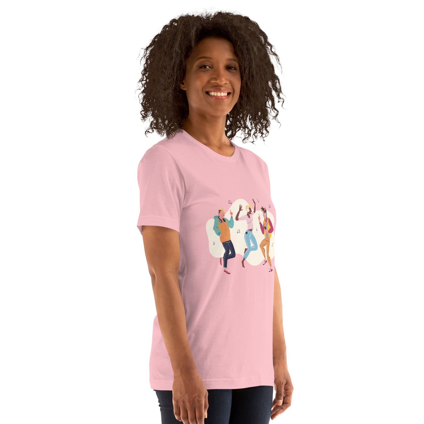 T-Shirts - Let The Music Play (Glamourange Ebony Staple T-Shirts - Front Print 0014 Model)