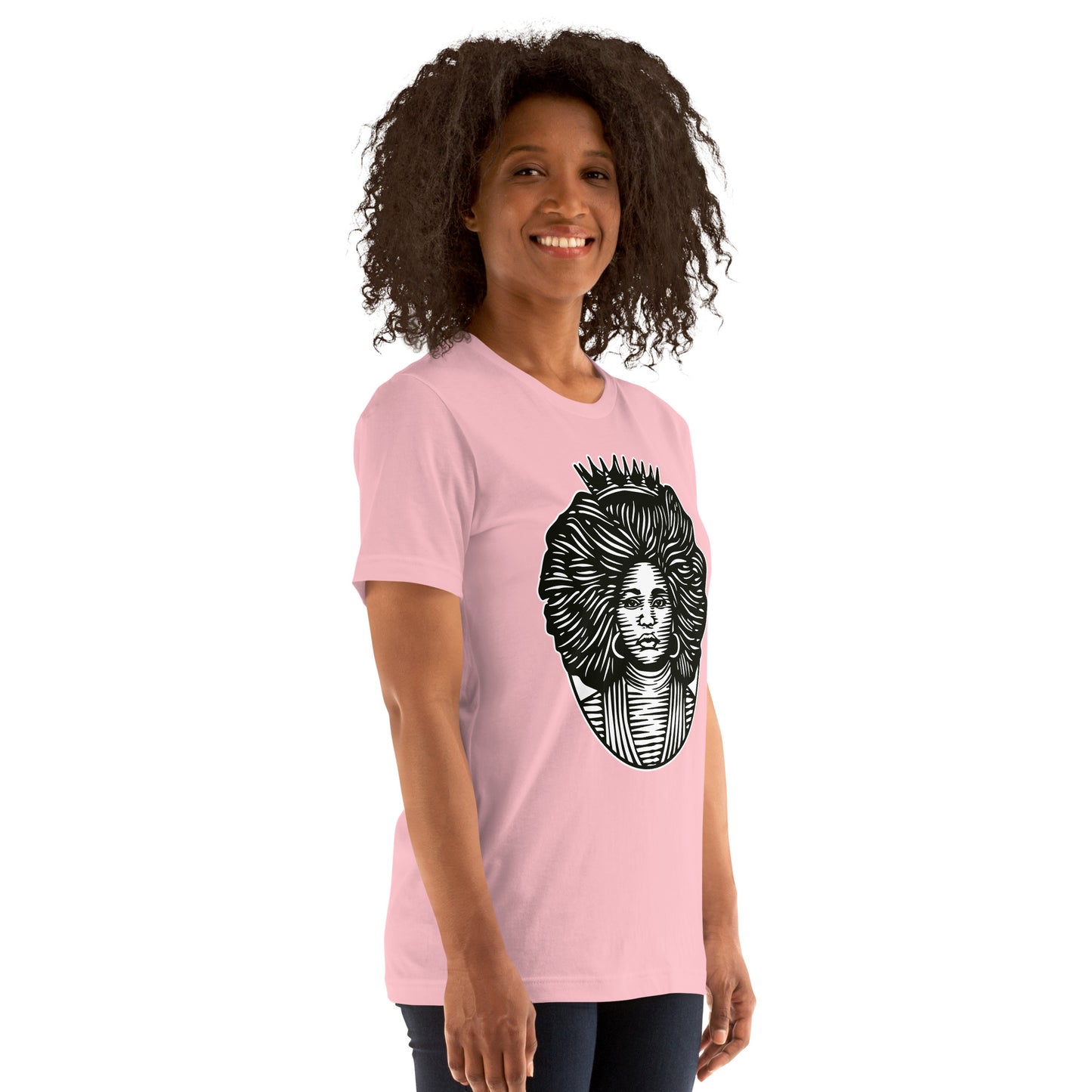 T-Shirts - The Beautiful Queen (Glamourange Ebony Staple T-Shirts - Front Print 0021 Model)