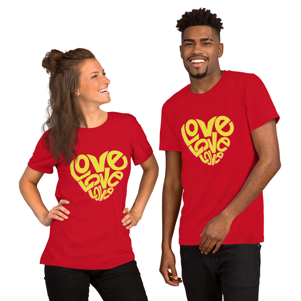 T-Shirts - Love Love Love (Glamourange Love Staple T-Shirts - Front Print 0023 Model)