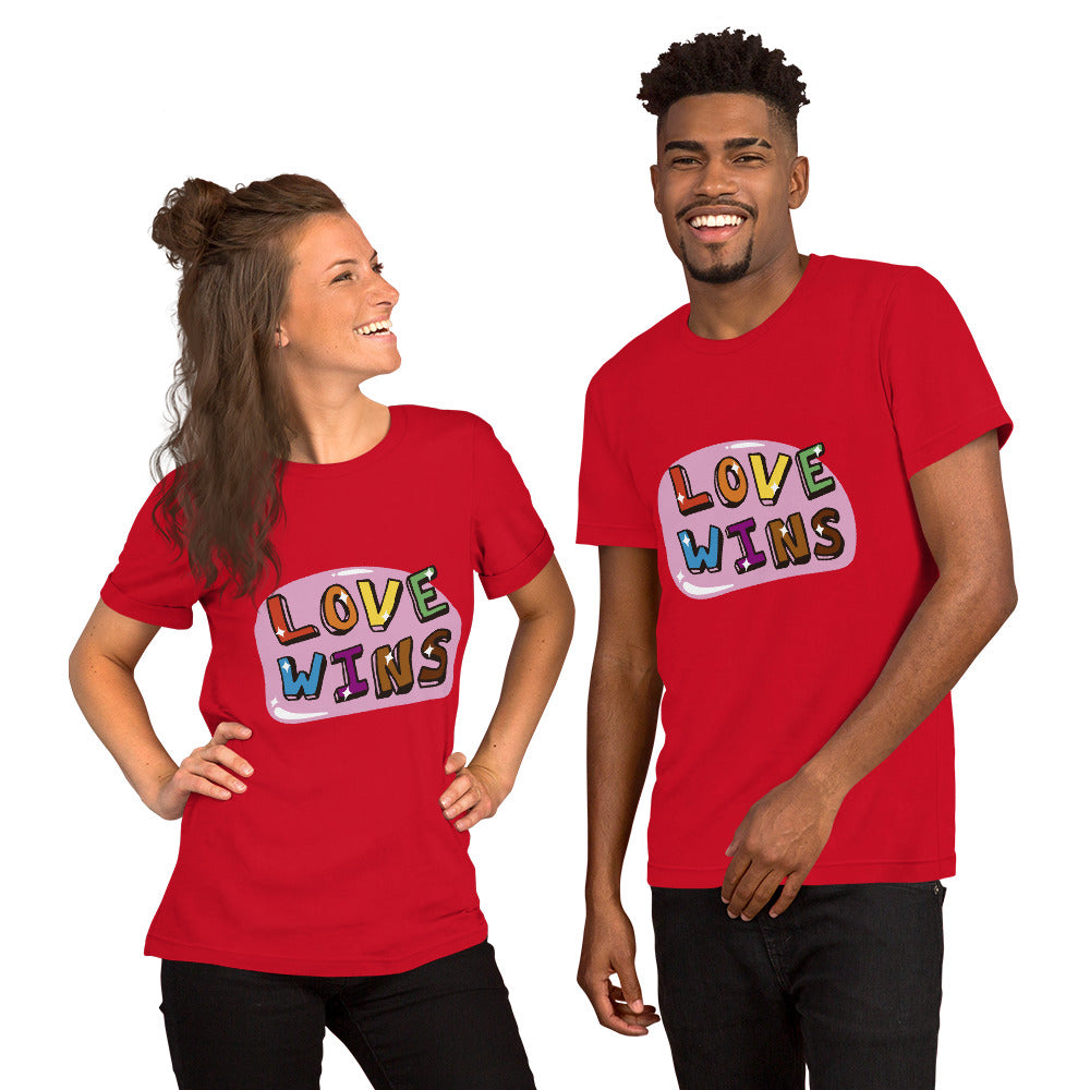 T-Shirts - Love Wins (Glamourange Love Staple T-Shirts - Front Print 0035 Model)