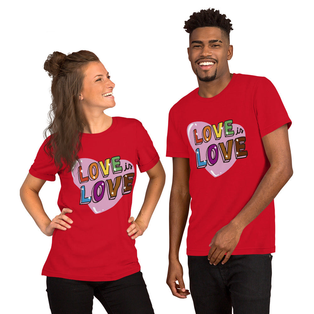 T-Shirts - Love Is Love (Glamourange Love Staple T-Shirts - Front Print 0039 Model)