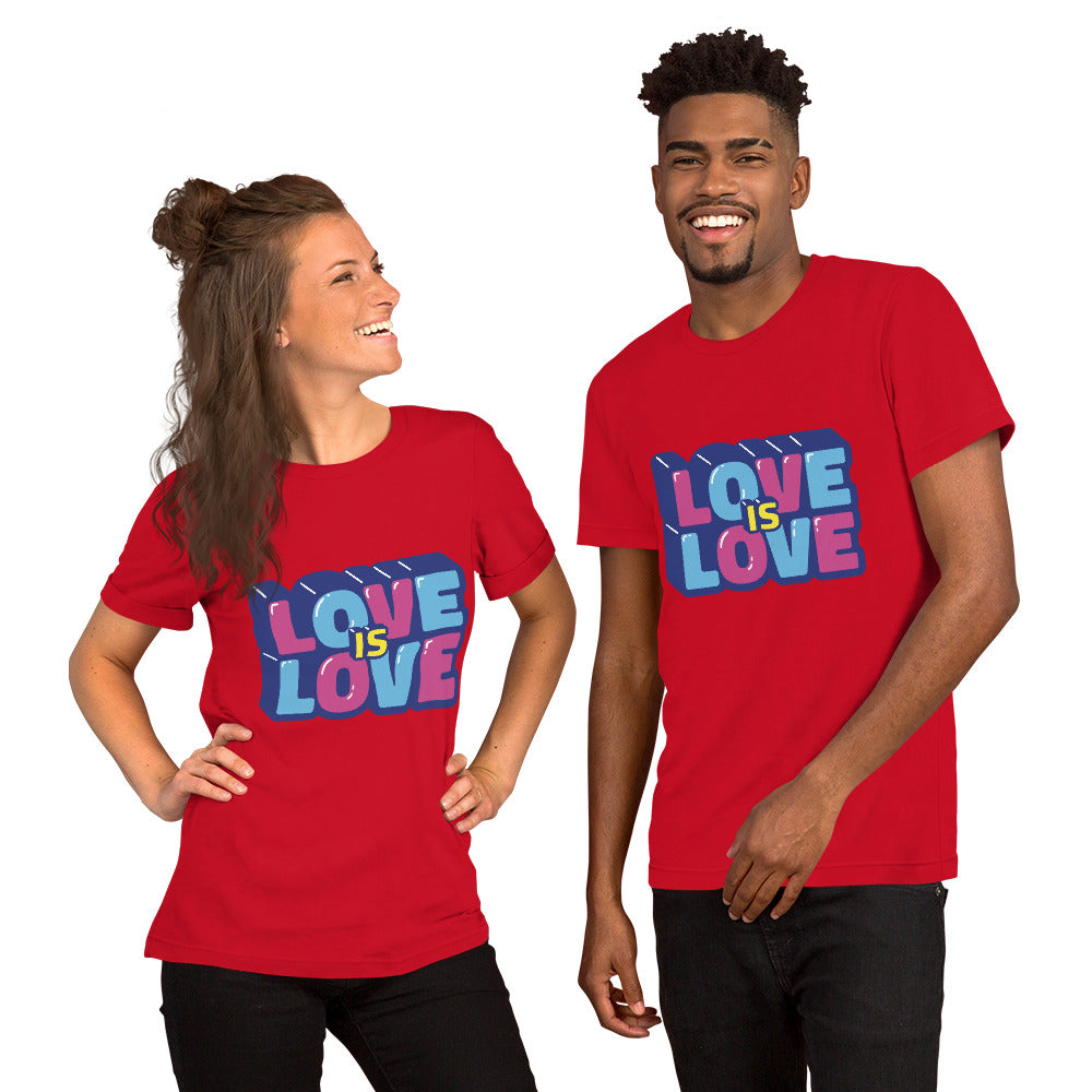 T-Shirts - Love Is Love (Glamourange Love Staple T-Shirts - Front Print 0040 Model)