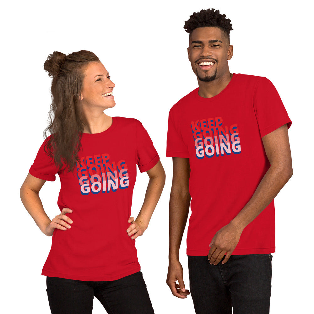 Unisex T Shirts - Keep Going, Going, Going (Glamourange Motivation Staple T-Shirts - Front Print)