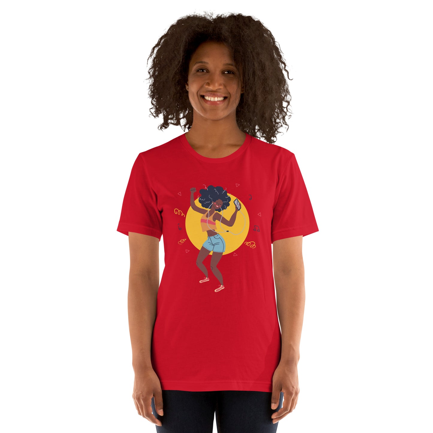 T-Shirts - Let The Music Play (Glamourange Ebony Staple T-Shirts - Front Print 008 Model)