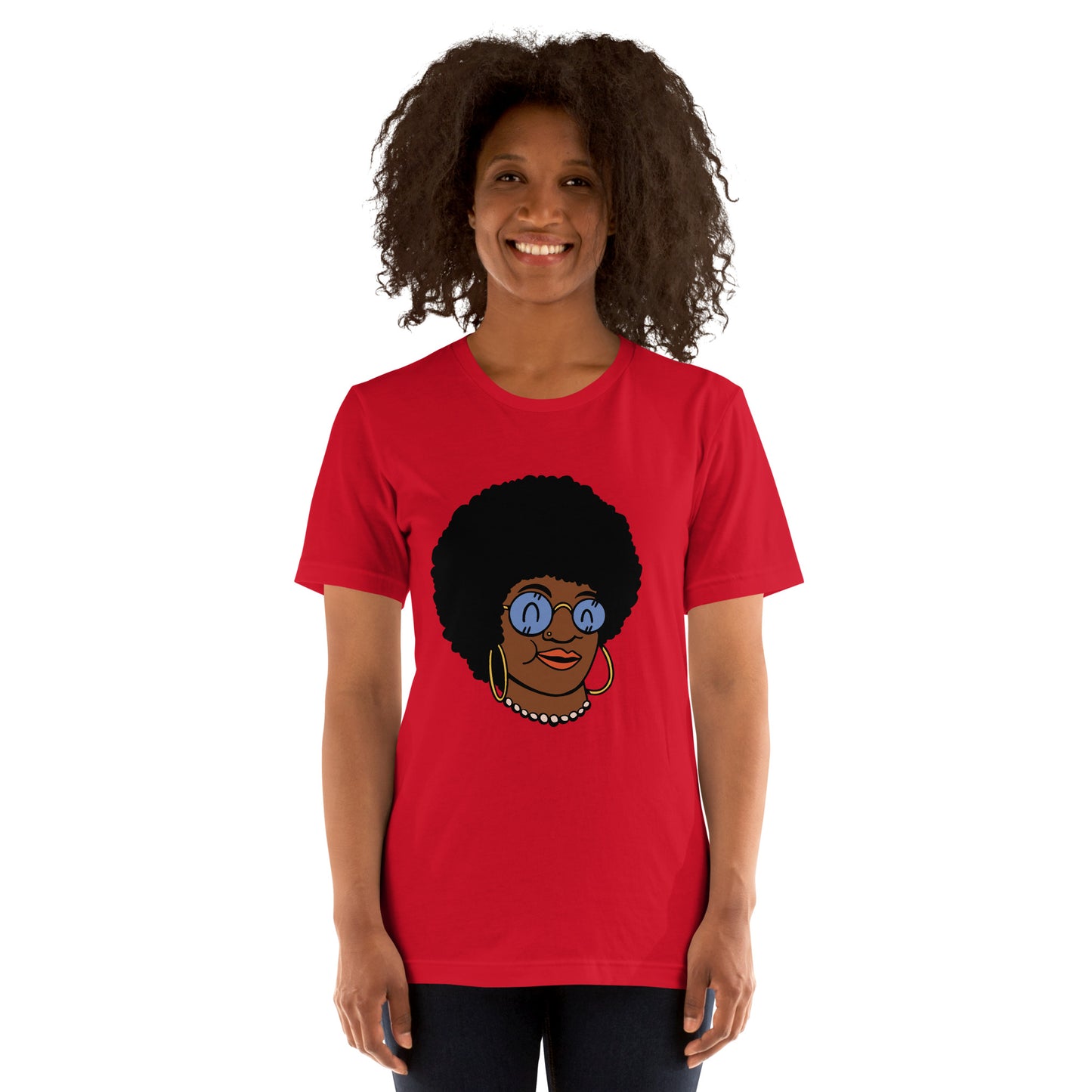 T-Shirts - Beautiful Afro (Glamourange Ebony Staple T-Shirts - Front Print 009 Model)