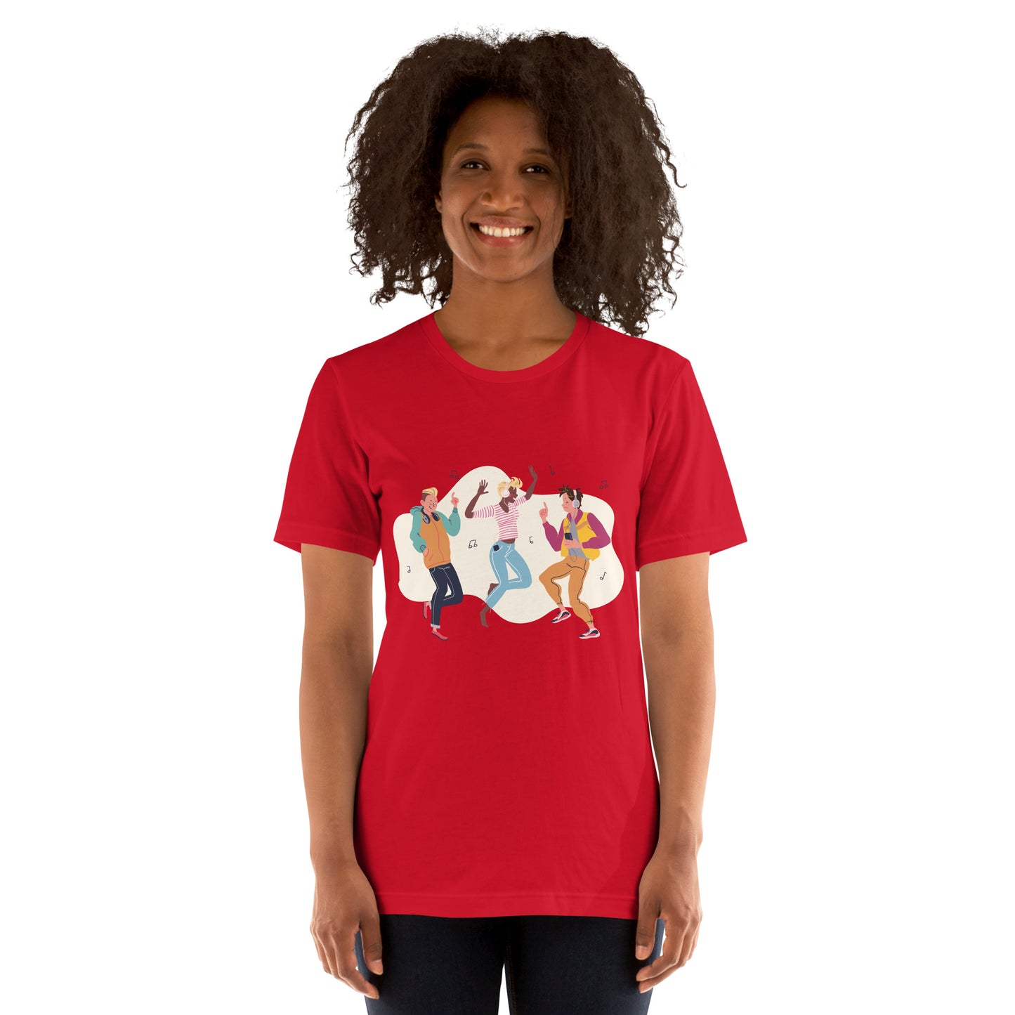 T-Shirts - Let The Music Play (Glamourange Ebony Staple T-Shirts - Front Print 0014 Model)