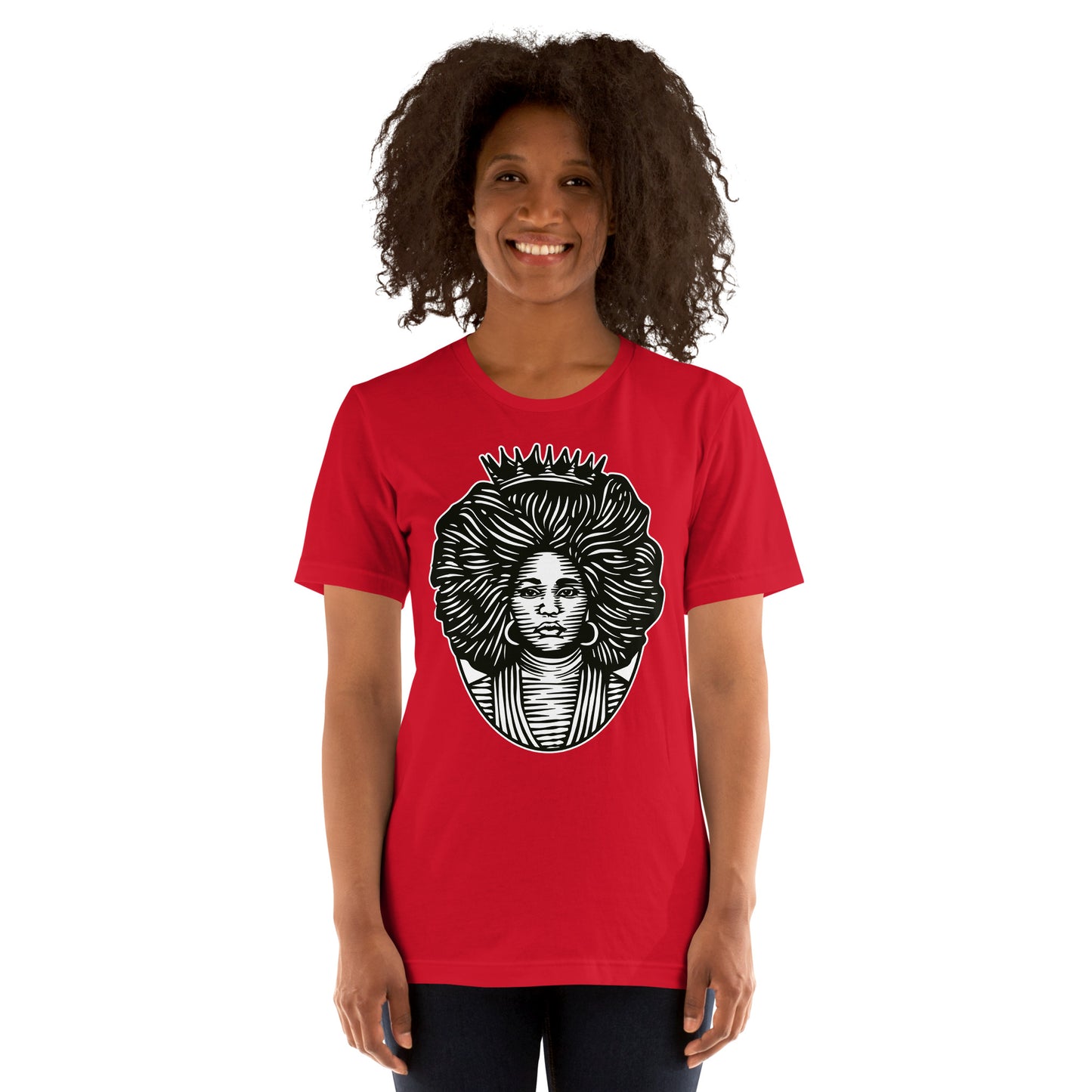 T-Shirts - The Beautiful Queen (Glamourange Ebony Staple T-Shirts - Front Print 0021 Model)