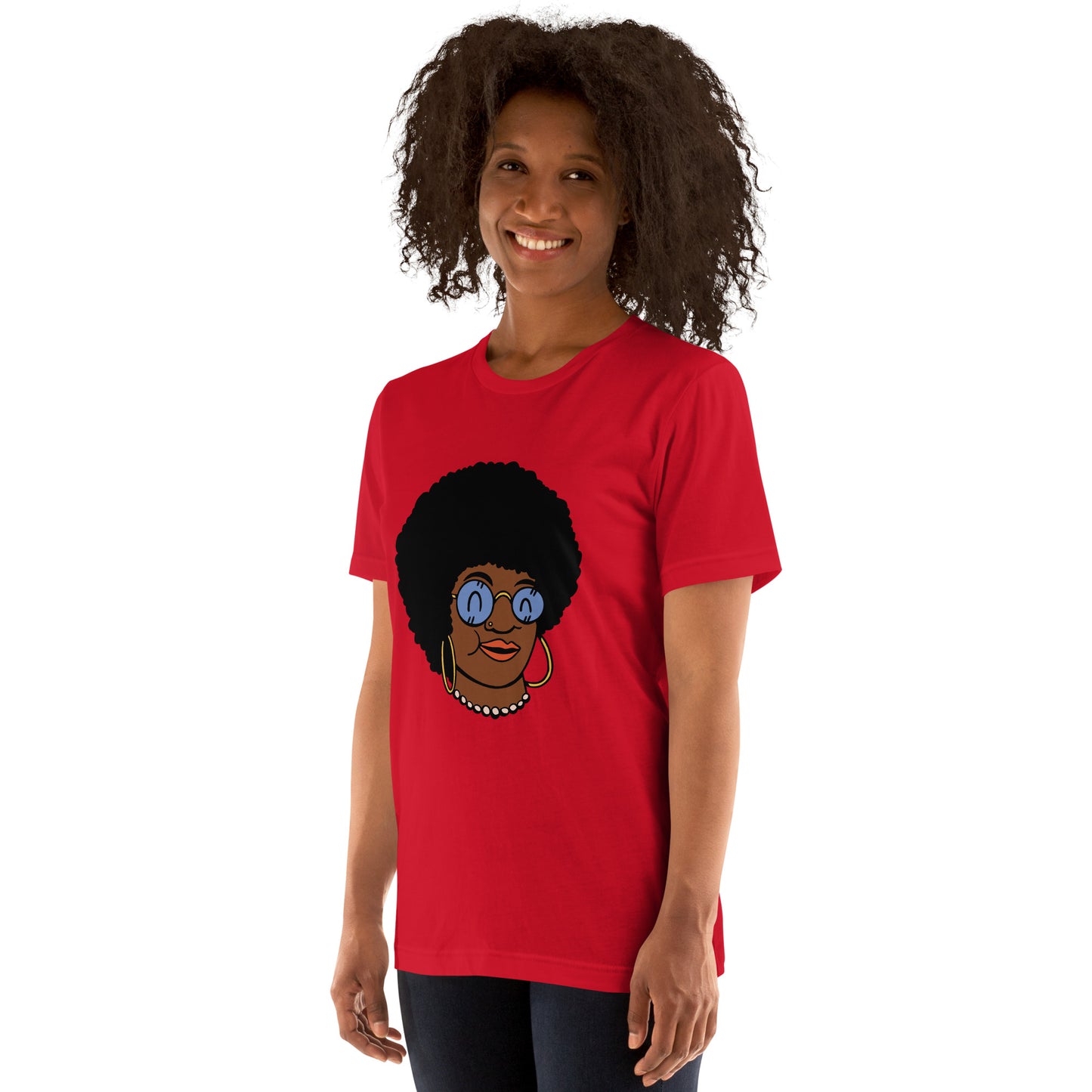 T-Shirts - Beautiful Afro (Glamourange Ebony Staple T-Shirts - Front Print 009 Model)