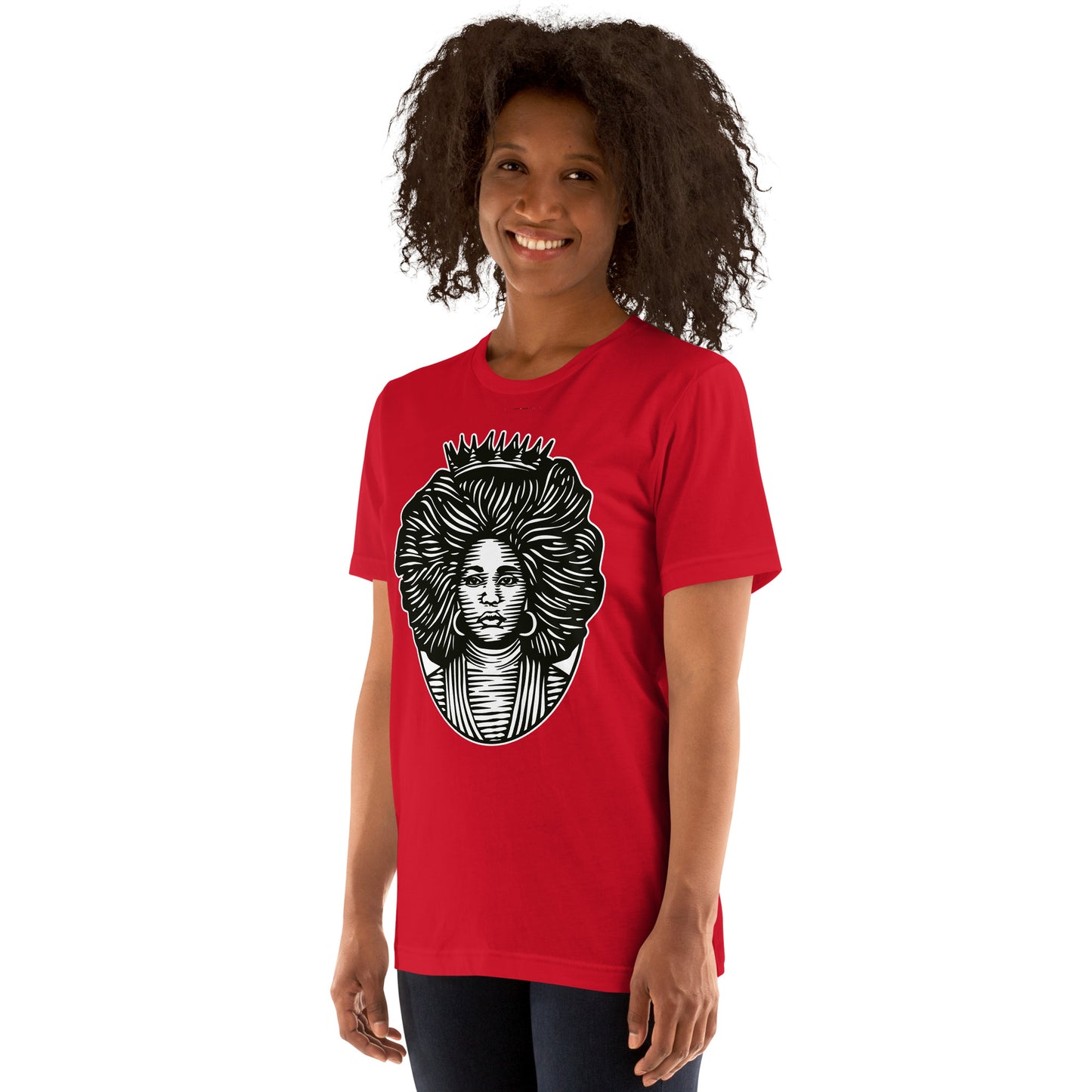 T-Shirts - The Beautiful Queen (Glamourange Ebony Staple T-Shirts - Front Print 0021 Model)