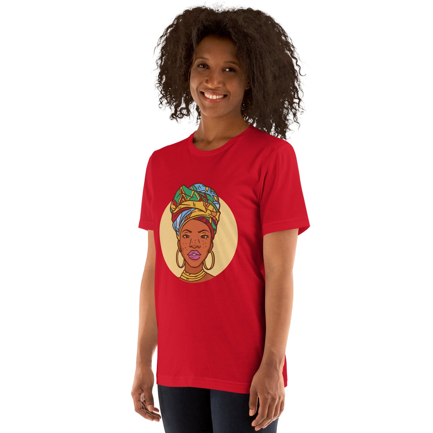 T-Shirts - Ebony Head Wrap (Glamourange Ebony Staple T-Shirts - Front Print 0022 Model)