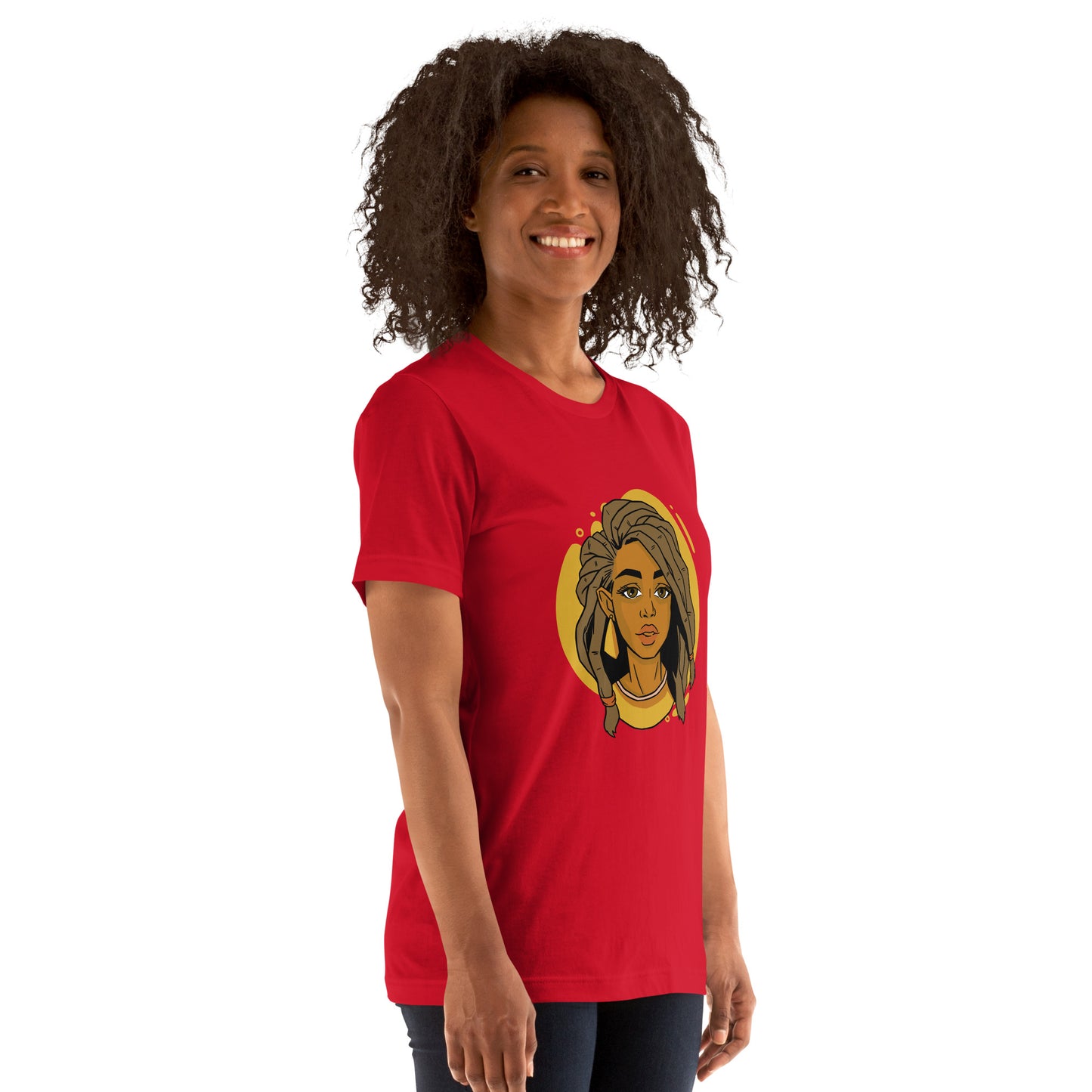 T-Shirts - Ebony Woman Dreadlocks (Glamourange Ebony Staple T-Shirts - Front Print 006 Model)