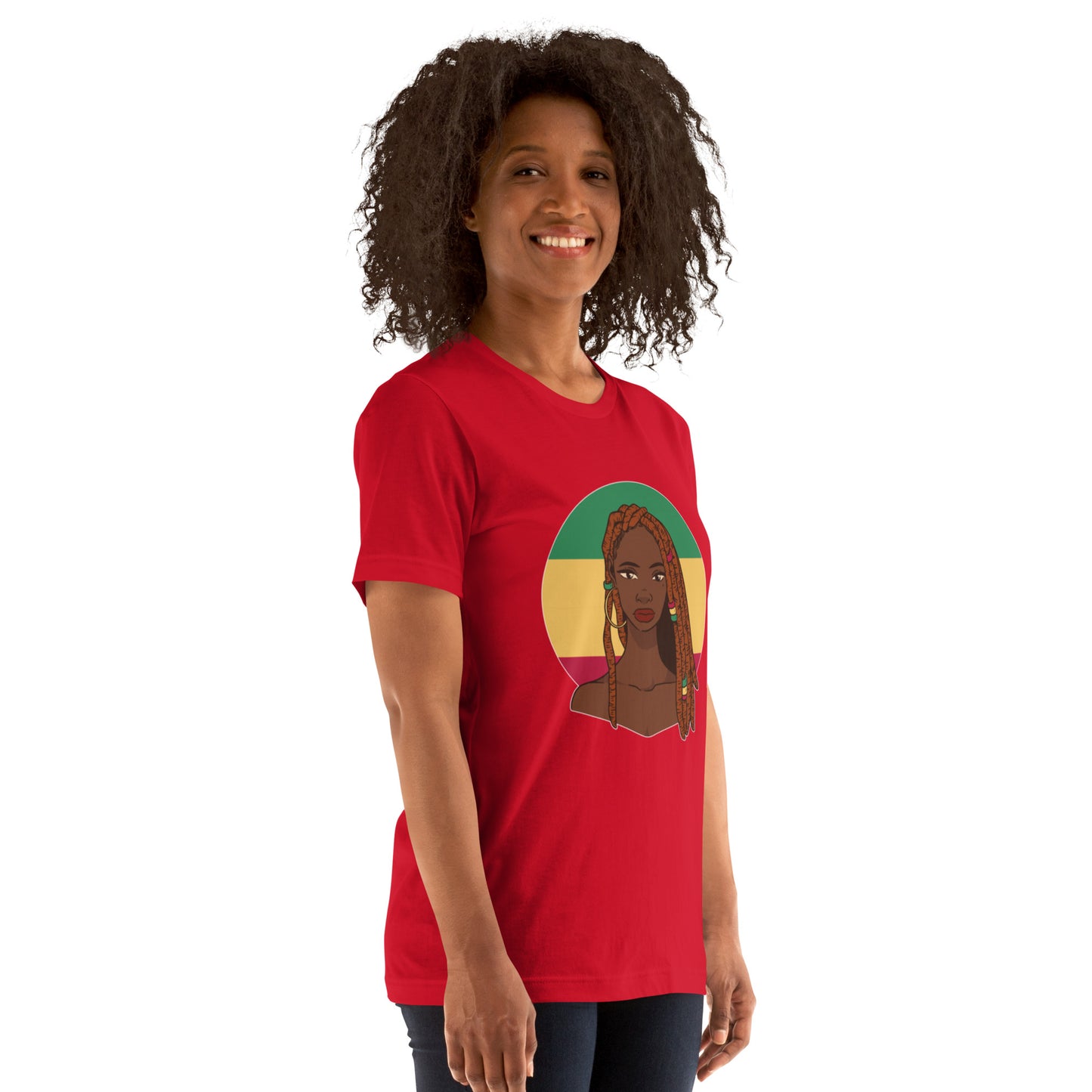 T-Shirts - Ebony Woman Dreadlocks (Glamourange Ebony Staple T-Shirts - Front Print 007 Model)