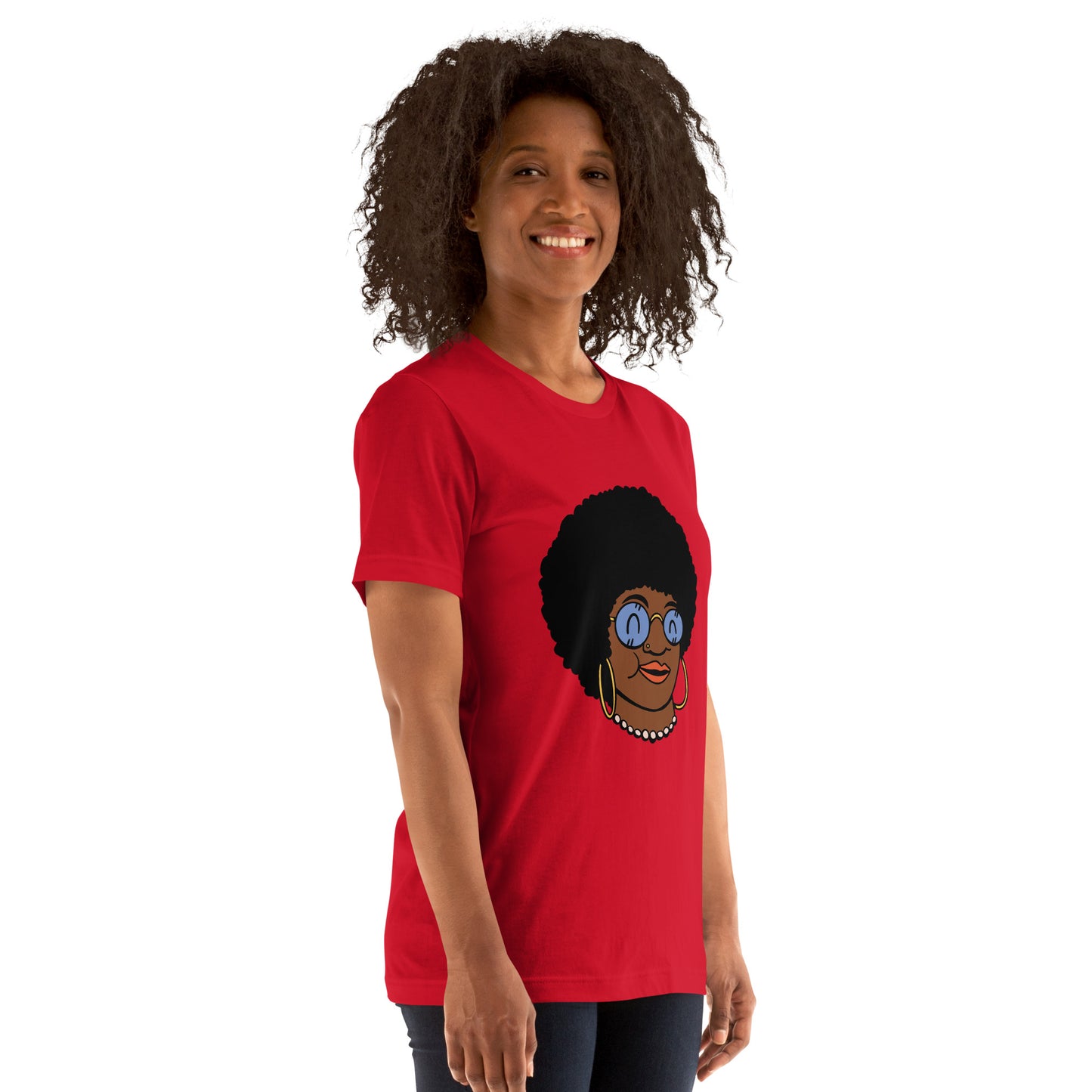 T-Shirts - Beautiful Afro (Glamourange Ebony Staple T-Shirts - Front Print 009 Model)