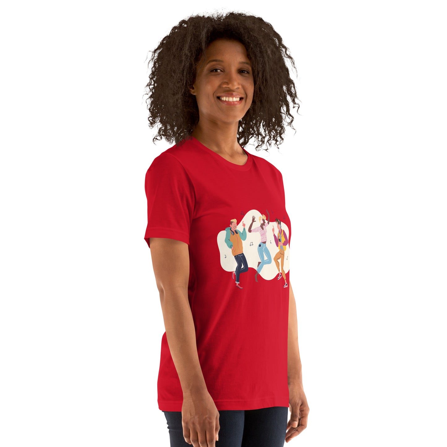 T-Shirts - Let The Music Play (Glamourange Ebony Staple T-Shirts - Front Print 0014 Model)