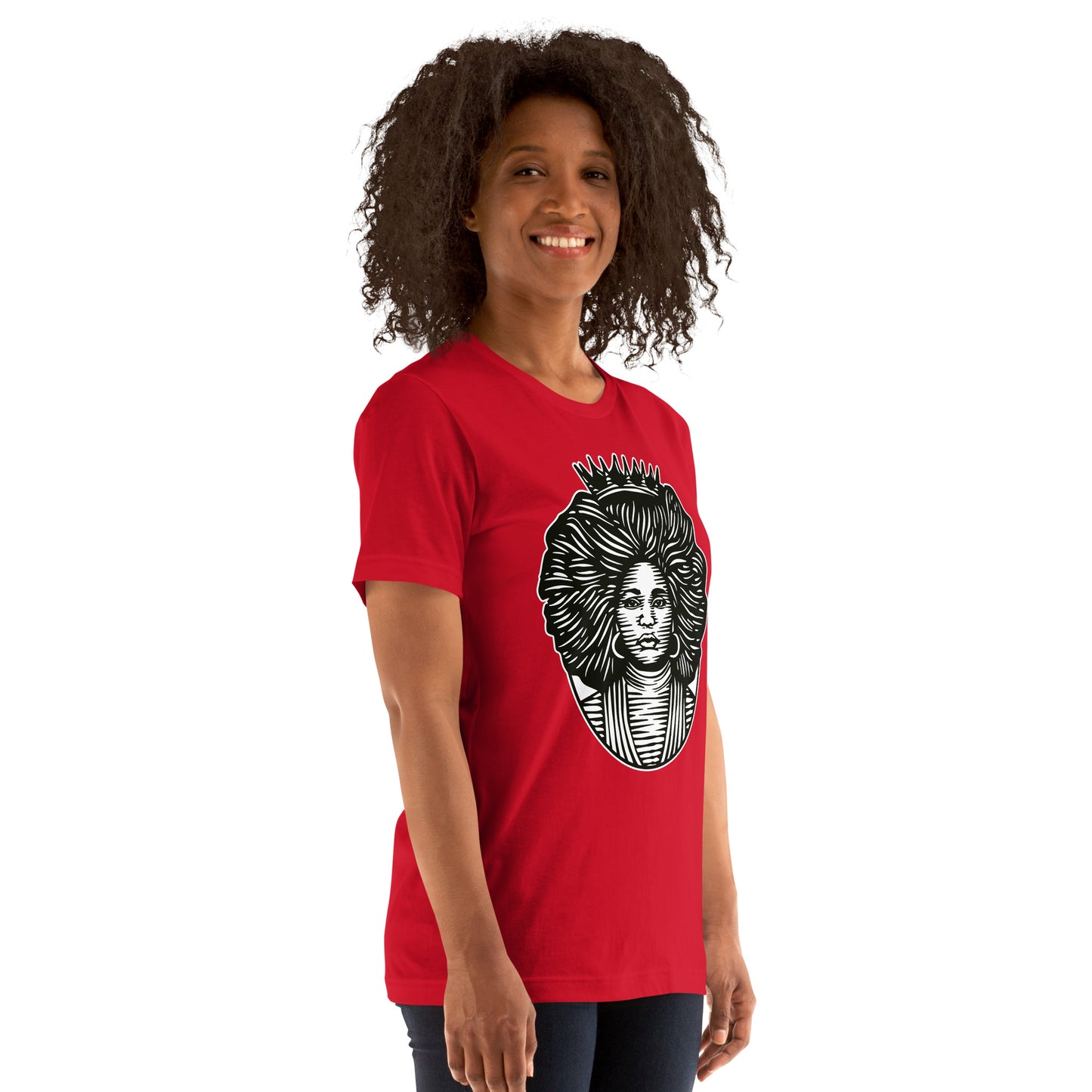 T-Shirts - The Beautiful Queen (Glamourange Ebony Staple T-Shirts - Front Print 0021 Model)