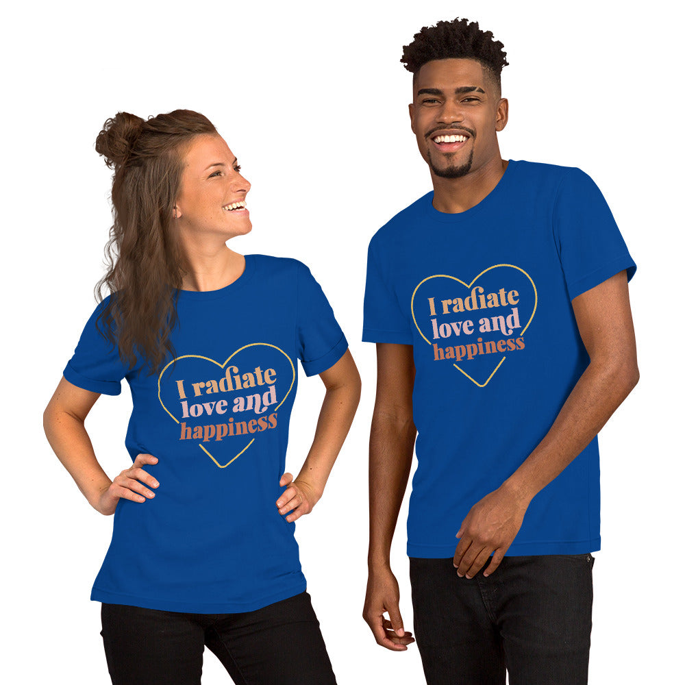 T-Shirts - I Radiate Love and Happiness (Glamourange Love Staple T-Shirts - Front Print 003 Model)