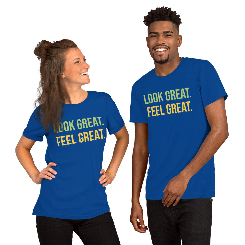 T Shirts - Look Great. Feel Great (Glamourange Motivation Staple T-Shirts - Front Print 001 Model)