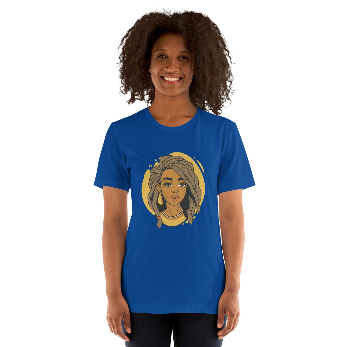 T-Shirts - Ebony Woman Dreadlocks (Glamourange Ebony Staple T-Shirts - Front Print 006 Model)