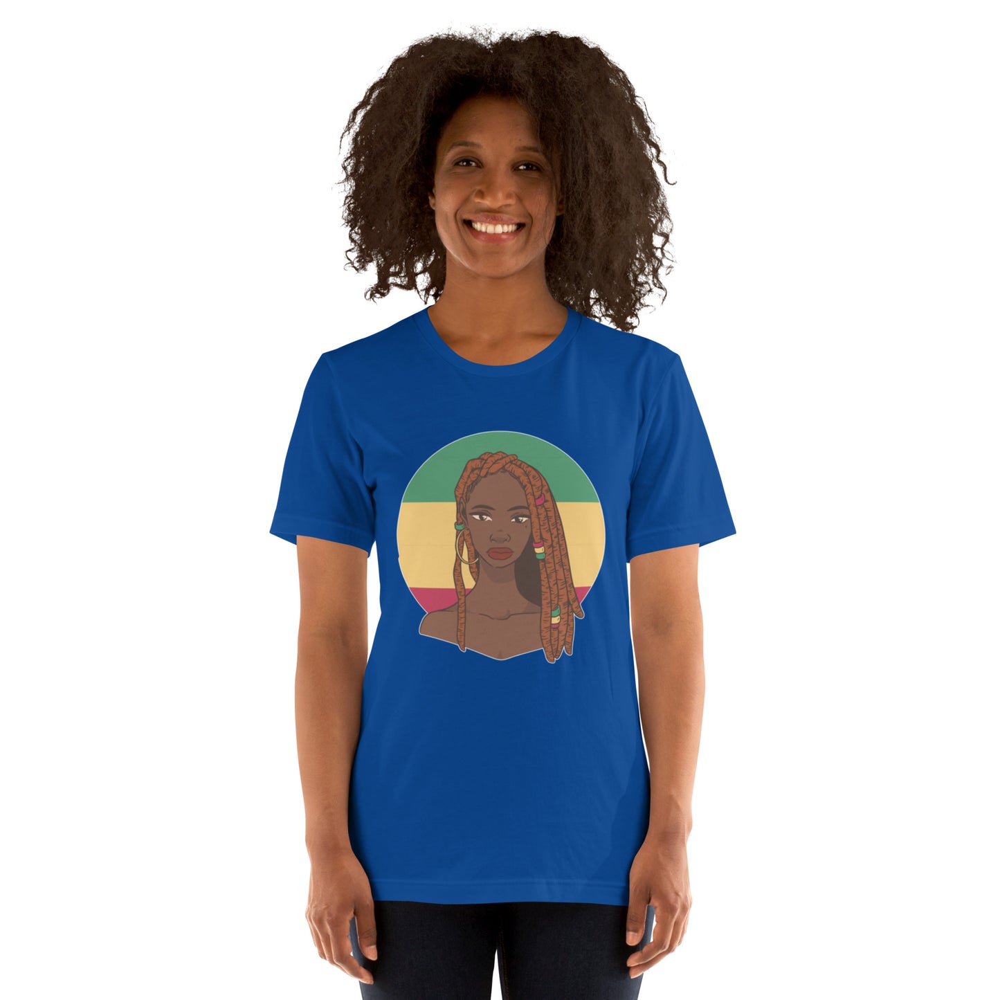 T-Shirts - Ebony Woman Dreadlocks (Glamourange Ebony Staple T-Shirts - Front Print 007 Model)