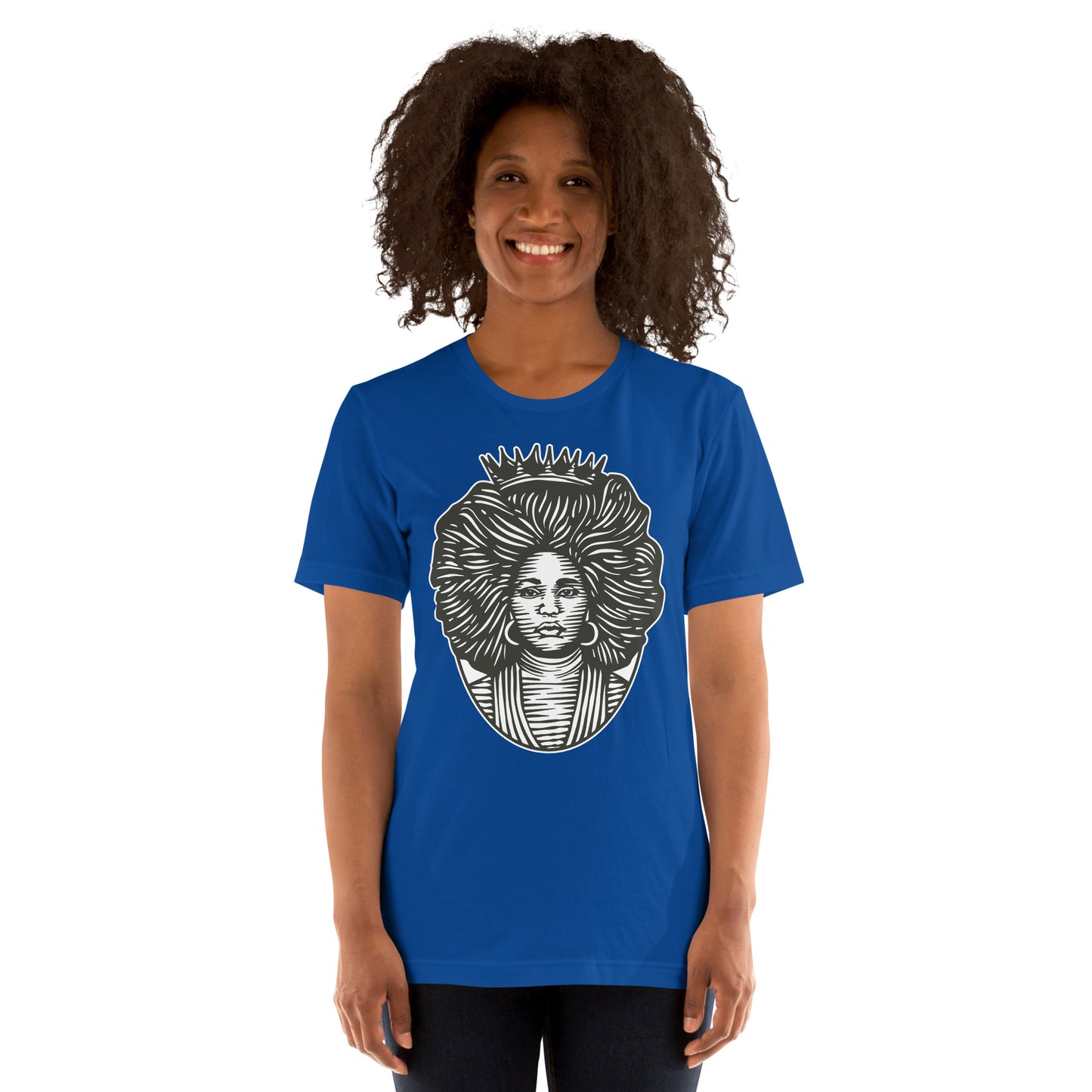 T-Shirts - The Beautiful Queen (Glamourange Ebony Staple T-Shirts - Front Print 0021 Model)