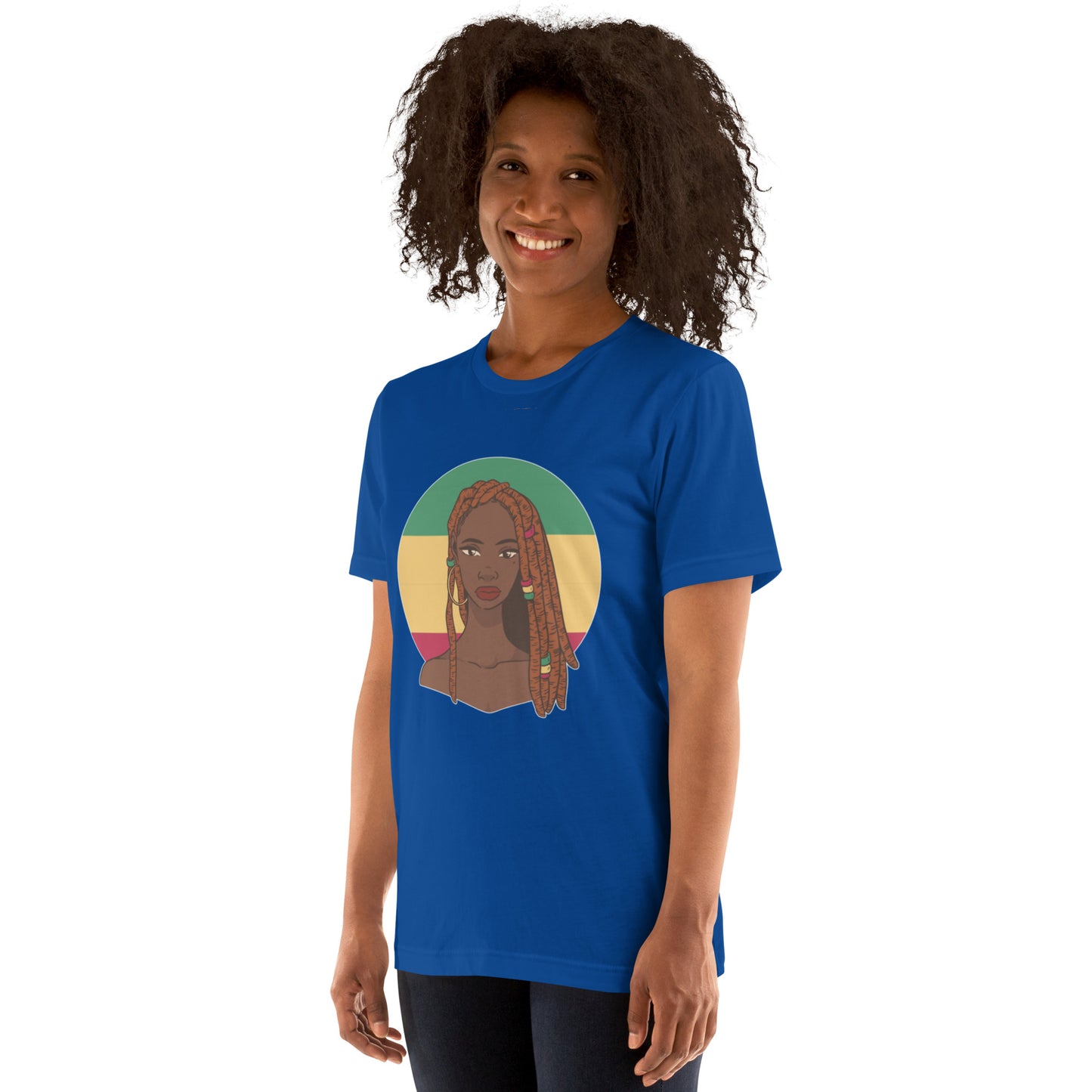 T-Shirts - Ebony Woman Dreadlocks (Glamourange Ebony Staple T-Shirts - Front Print 007 Model)