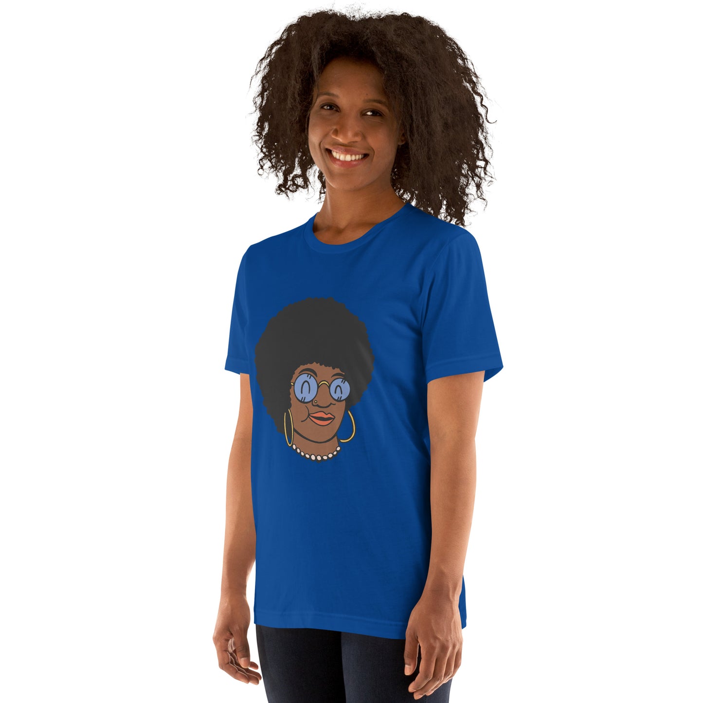 T-Shirts - Beautiful Afro (Glamourange Ebony Staple T-Shirts - Front Print 009 Model)