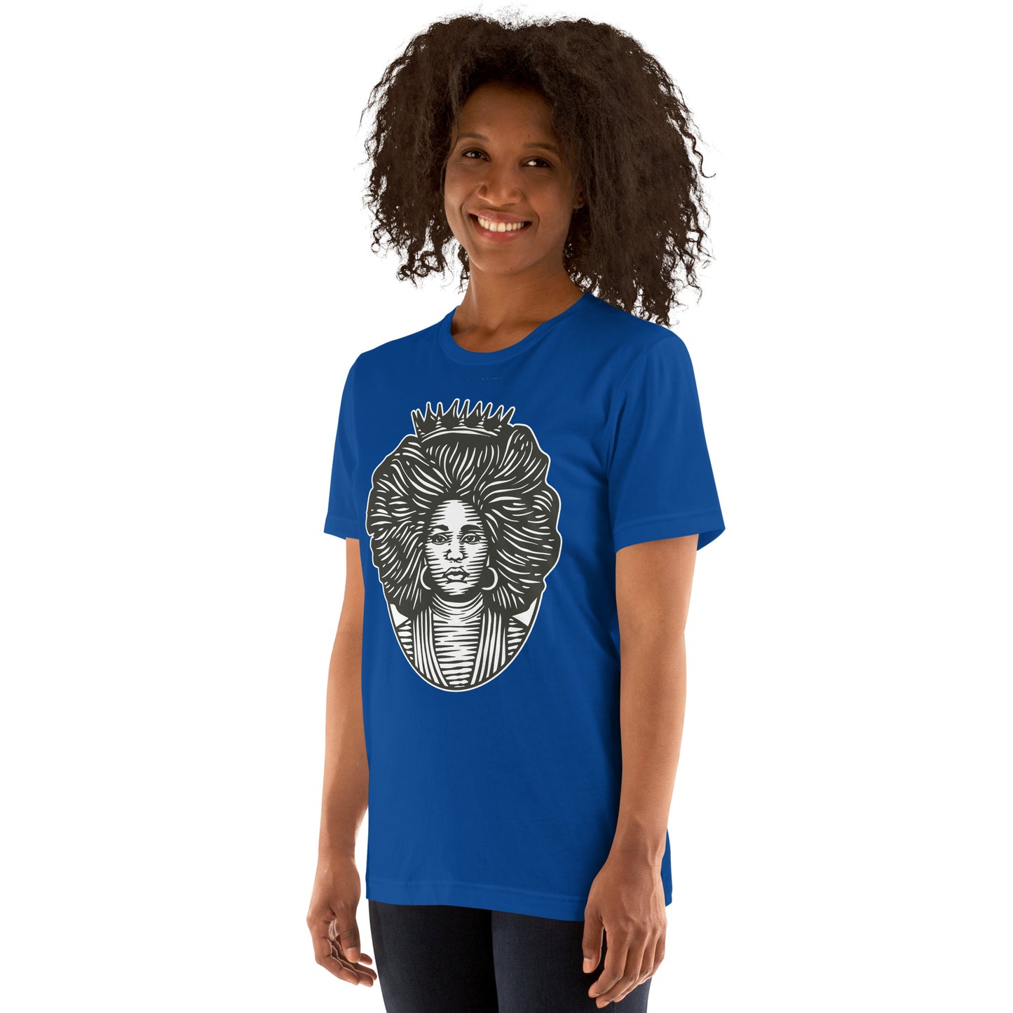 T-Shirts - The Beautiful Queen (Glamourange Ebony Staple T-Shirts - Front Print 0021 Model)