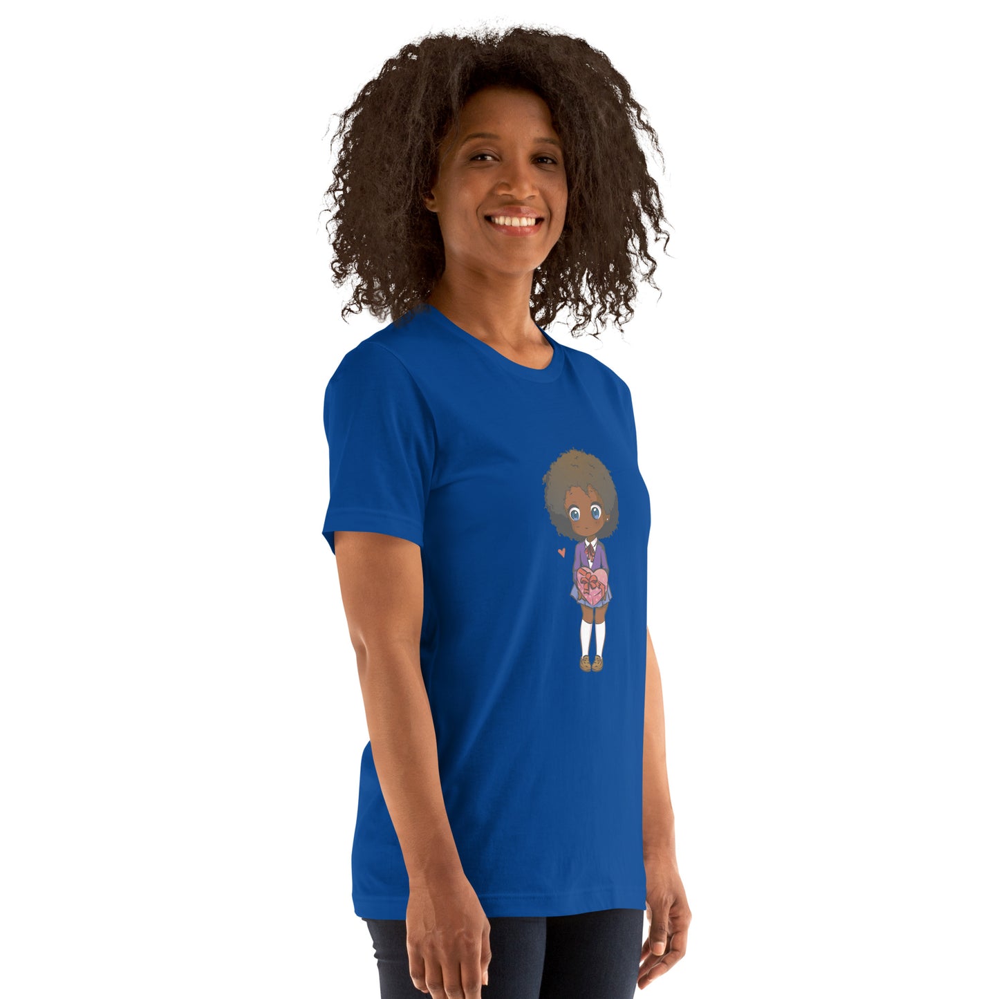 T-Shirts - Ebony Girl Afro (Glamourange Ebony Staple T-Shirts - Front Print 004 Model)