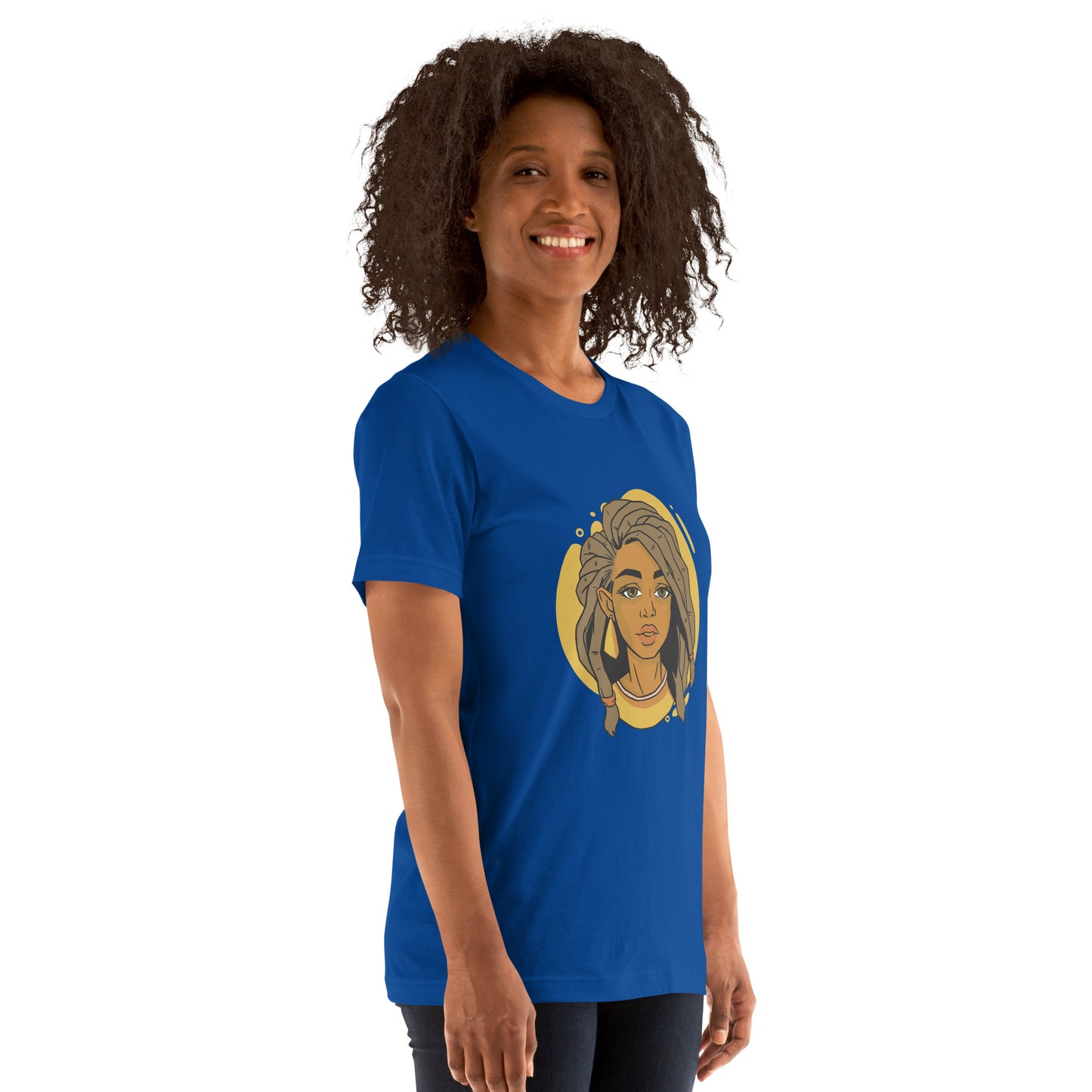 T-Shirts - Ebony Woman Dreadlocks (Glamourange Ebony Staple T-Shirts - Front Print 006 Model)