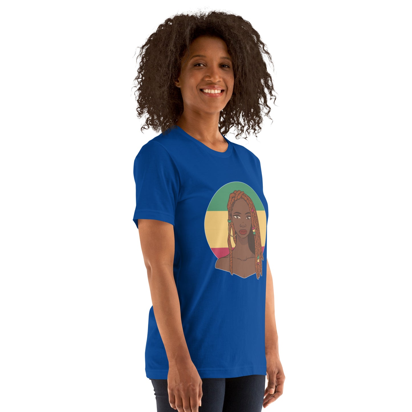 T-Shirts - Ebony Woman Dreadlocks (Glamourange Ebony Staple T-Shirts - Front Print 007 Model)