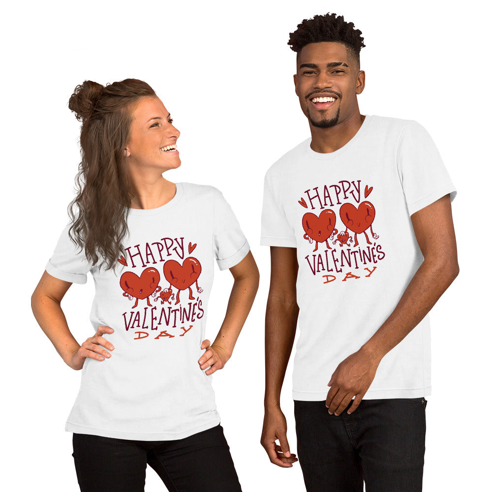 T-Shirts - Happy Valentine's Day (Glamourange Love Staple T-Shirts - Front Print 009 Model)