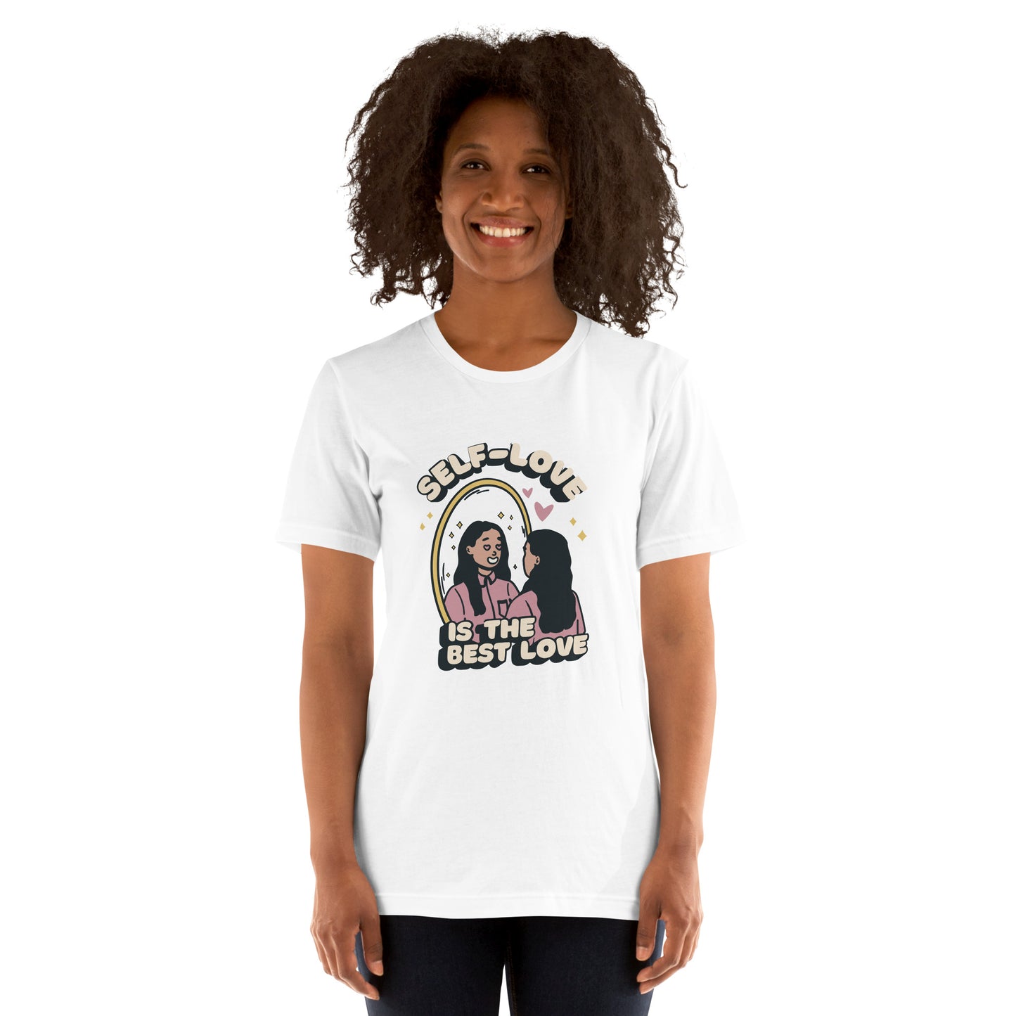 T-Shirts - Self-Love Is The Best Love (Glamourange Love Staple T-Shirts - Front Print 0018 Model)