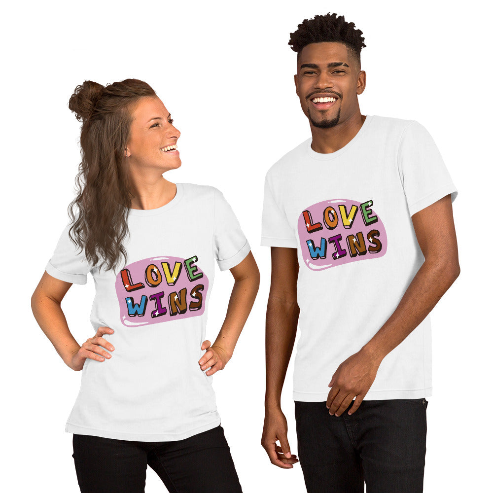 T-Shirts - Love Wins (Glamourange Love Staple T-Shirts - Front Print 0035 Model)