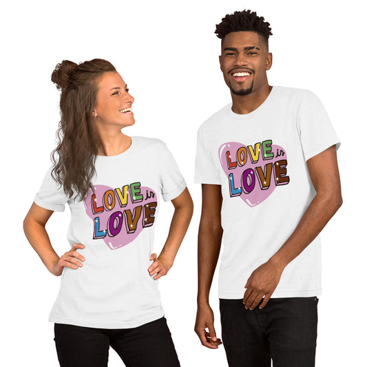 T-Shirts - Love Is Love (Glamourange Love Staple T-Shirts - Front Print 0039 Model)