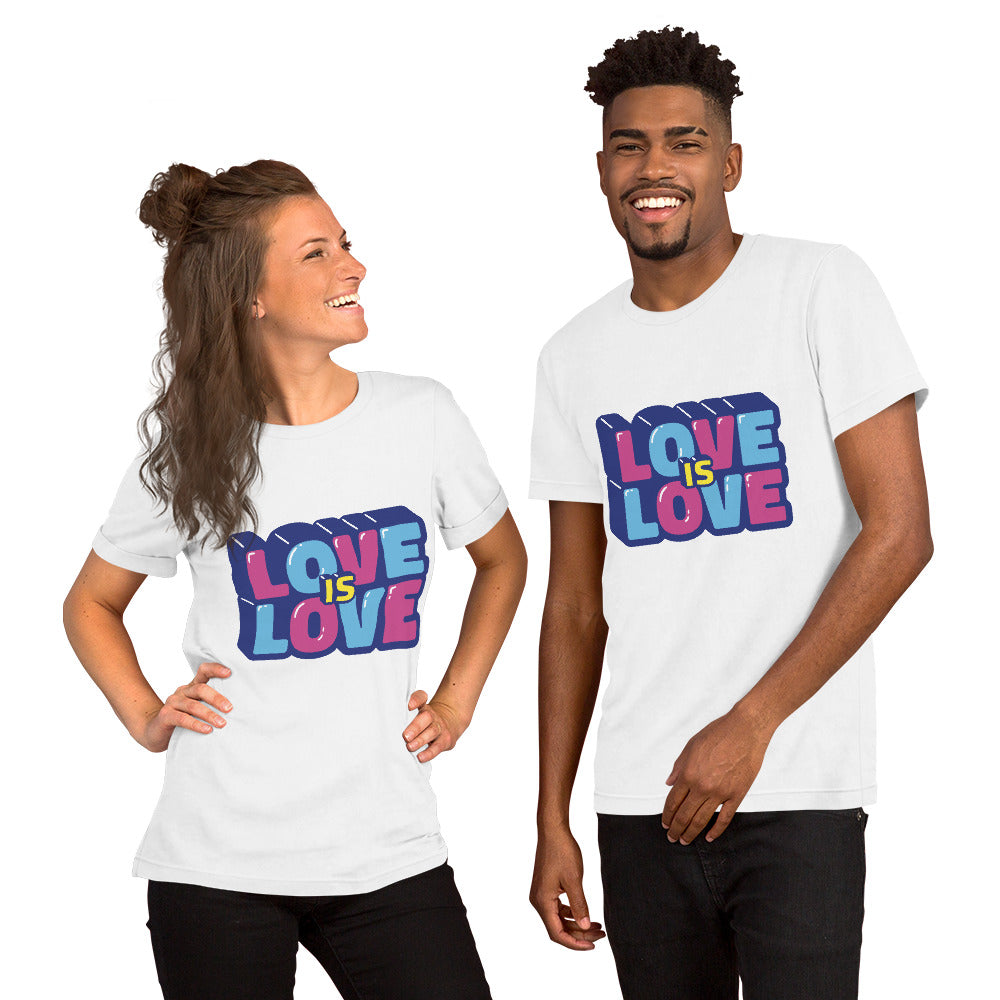 T-Shirts - Love Is Love (Glamourange Love Staple T-Shirts - Front Print 0040 Model)