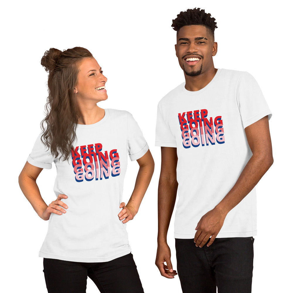 Unisex T Shirts - Keep Going, Going, Going (Glamourange Motivation Staple T-Shirts - Front Print)