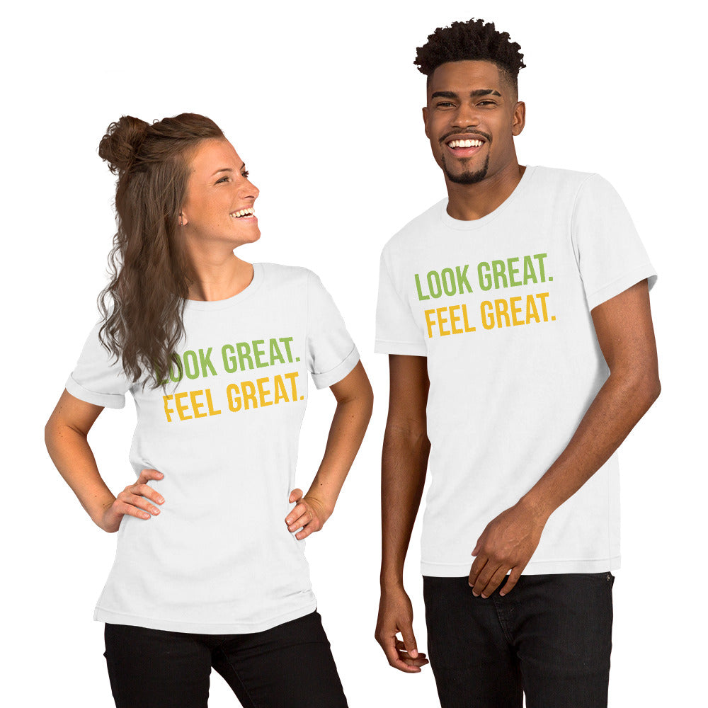 T Shirts - Look Great. Feel Great (Glamourange Motivation Staple T-Shirts - Front Print 001 Model)