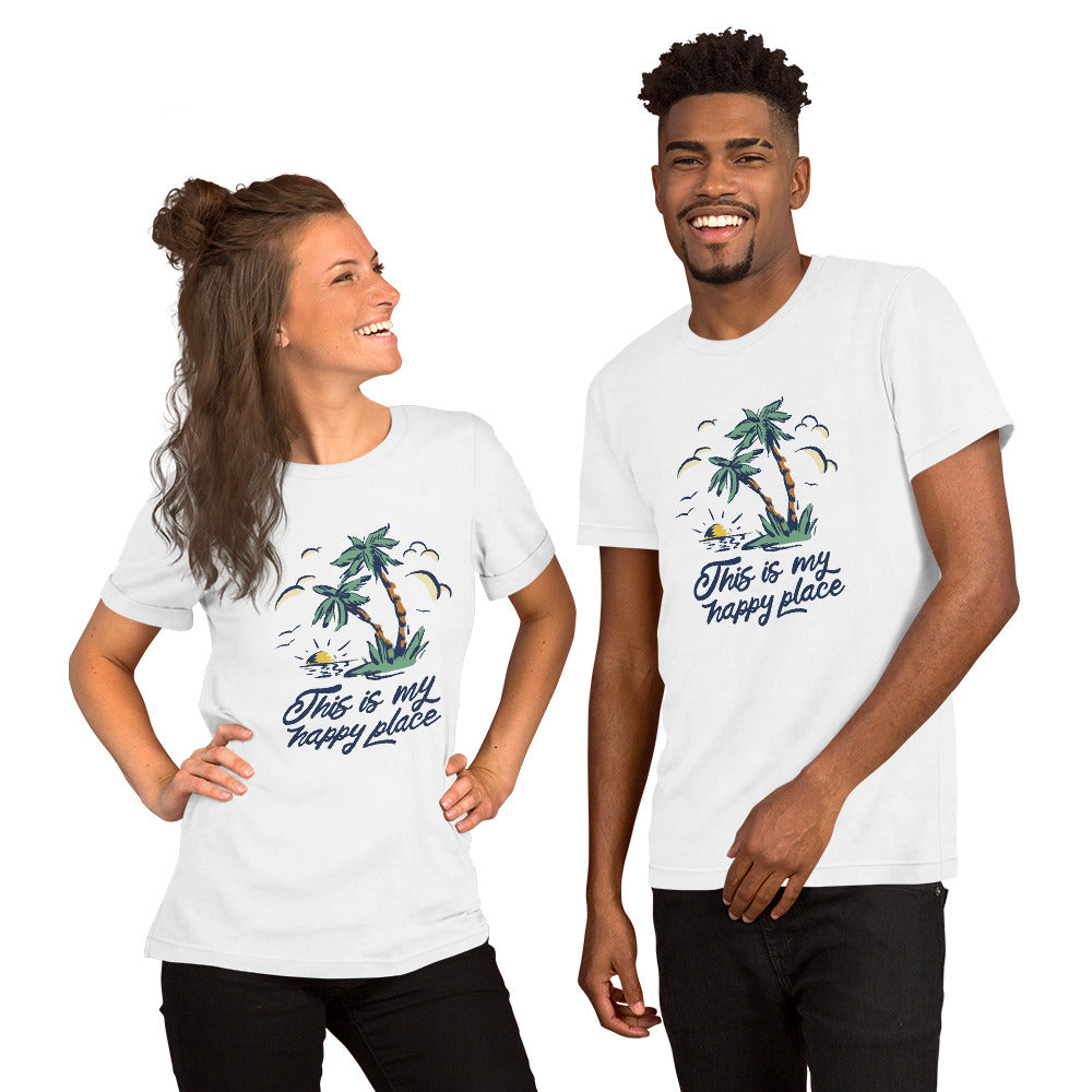 T-Shirts - This Is My Happy Place (Glamourange Seasons & Events Staple T-Shirts - Front Print)