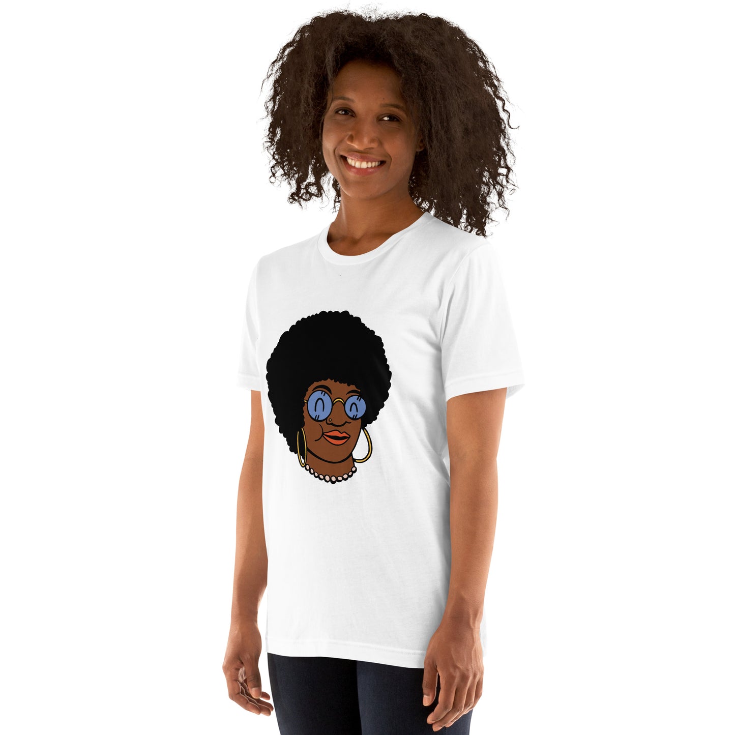 T-Shirts - Beautiful Afro (Glamourange Ebony Staple T-Shirts - Front Print 009 Model)