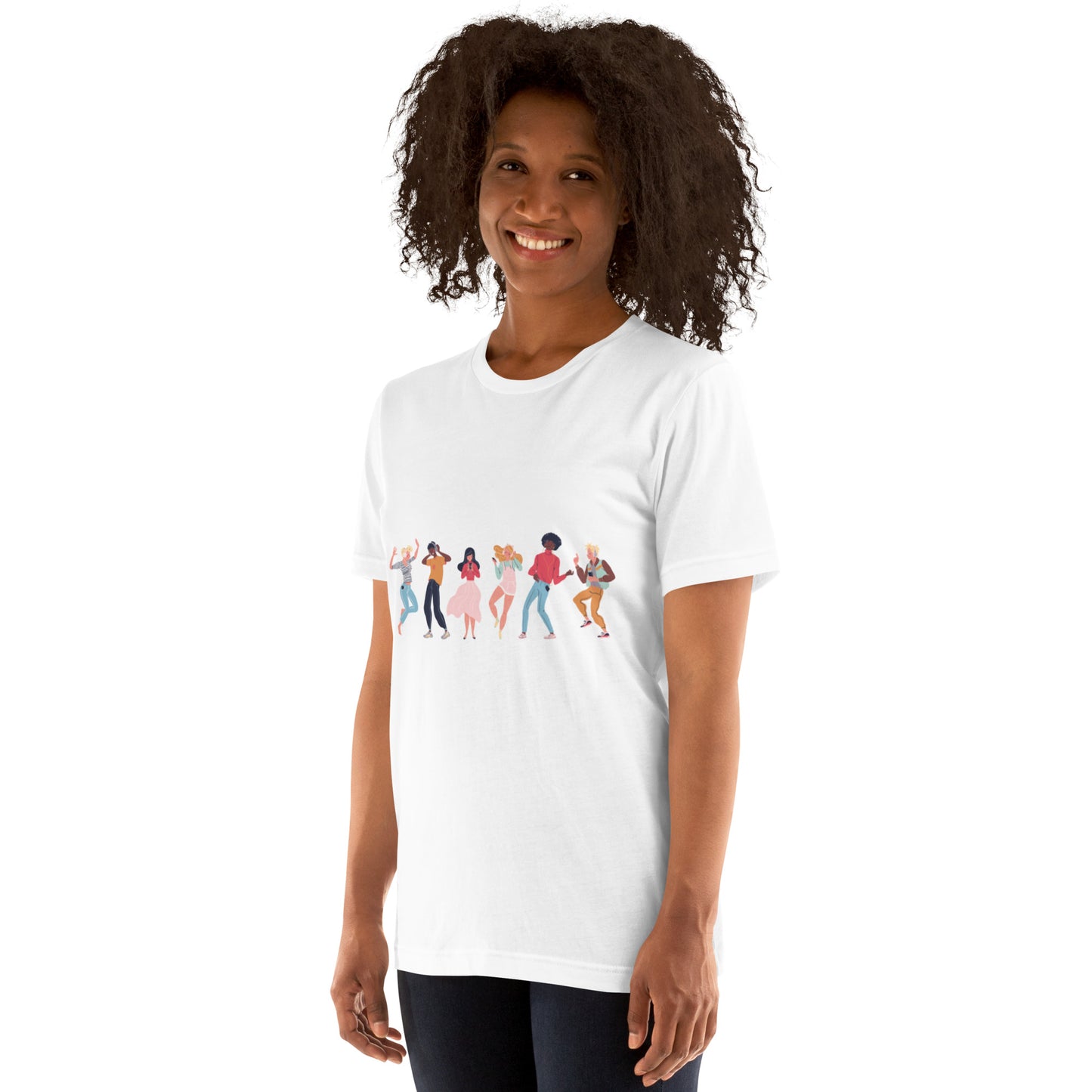 T-Shirts - Let The Music Play (Glamourange Ebony Staple T-Shirts - Front Print 0015 Model)