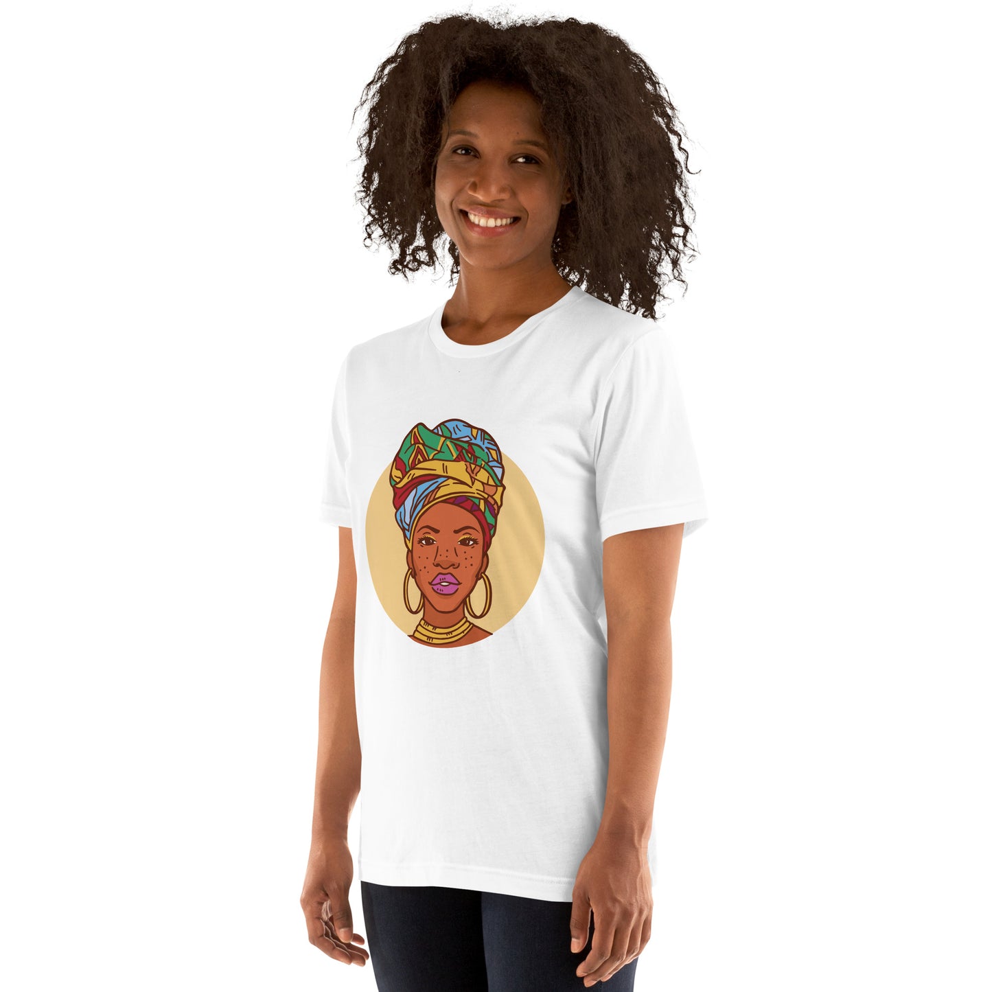 T-Shirts - Ebony Head Wrap (Glamourange Ebony Staple T-Shirts - Front Print 0022 Model)