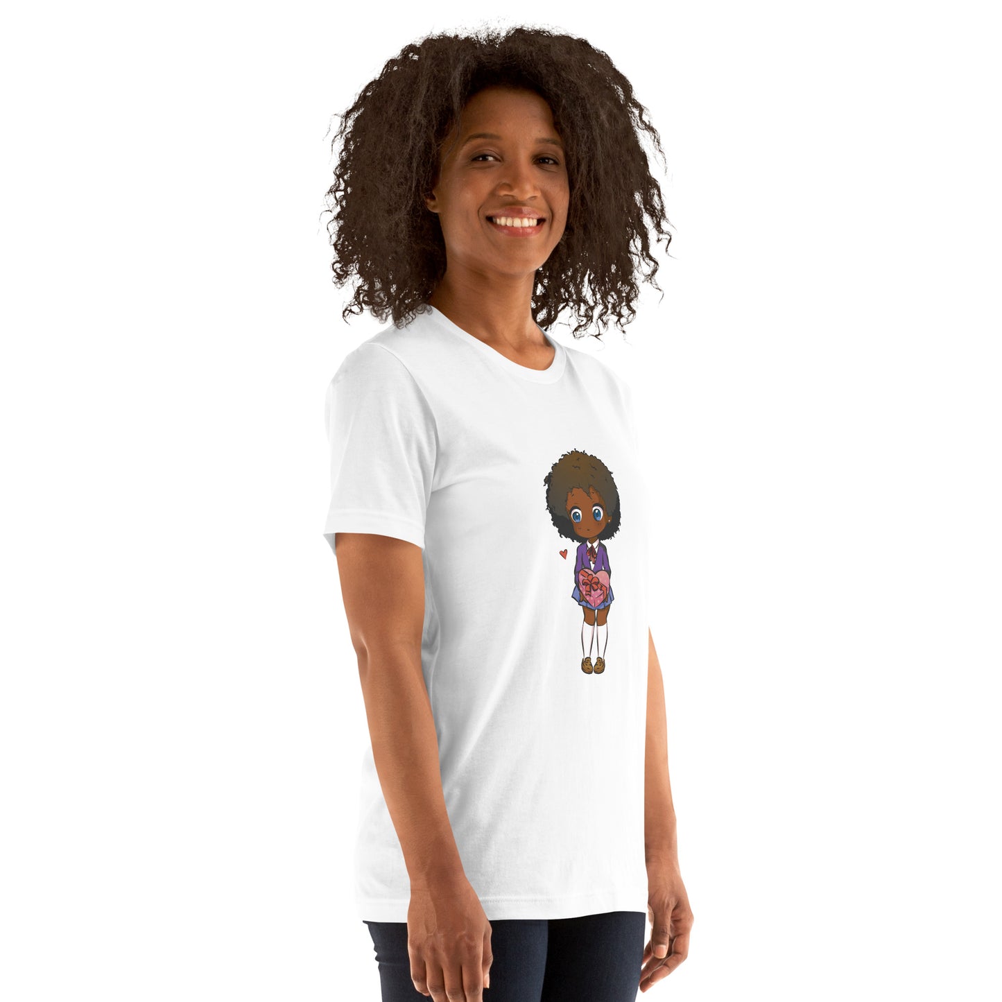 T-Shirts - Ebony Girl Afro (Glamourange Ebony Staple T-Shirts - Front Print 004 Model)