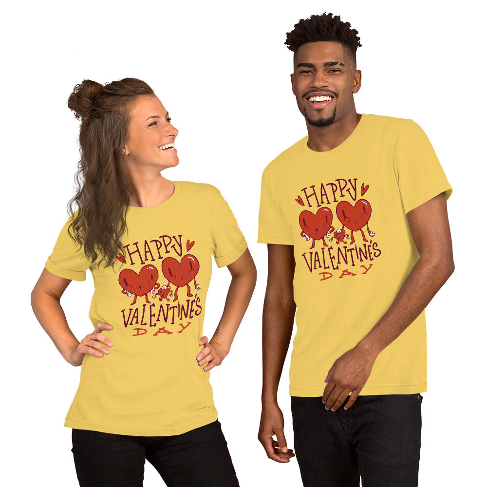 T-Shirts - Happy Valentine's Day (Glamourange Love Staple T-Shirts - Front Print 009 Model)