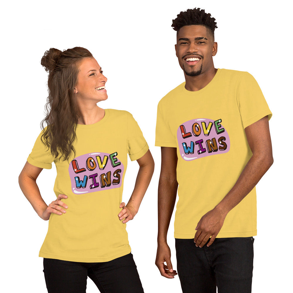 T-Shirts - Love Wins (Glamourange Love Staple T-Shirts - Front Print 0035 Model)